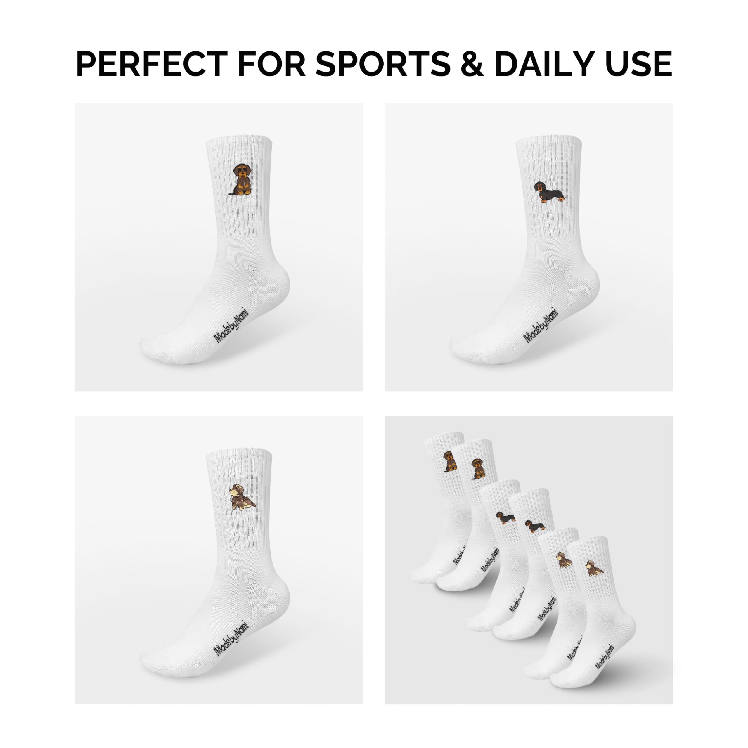 Made by Nami Socken 3 Paar Lustige Socken Damen & Herren mit Motiv im Set (Set, 3 Paar) Festival Accessoires, Motiv Dackel – Bild 5 von 5