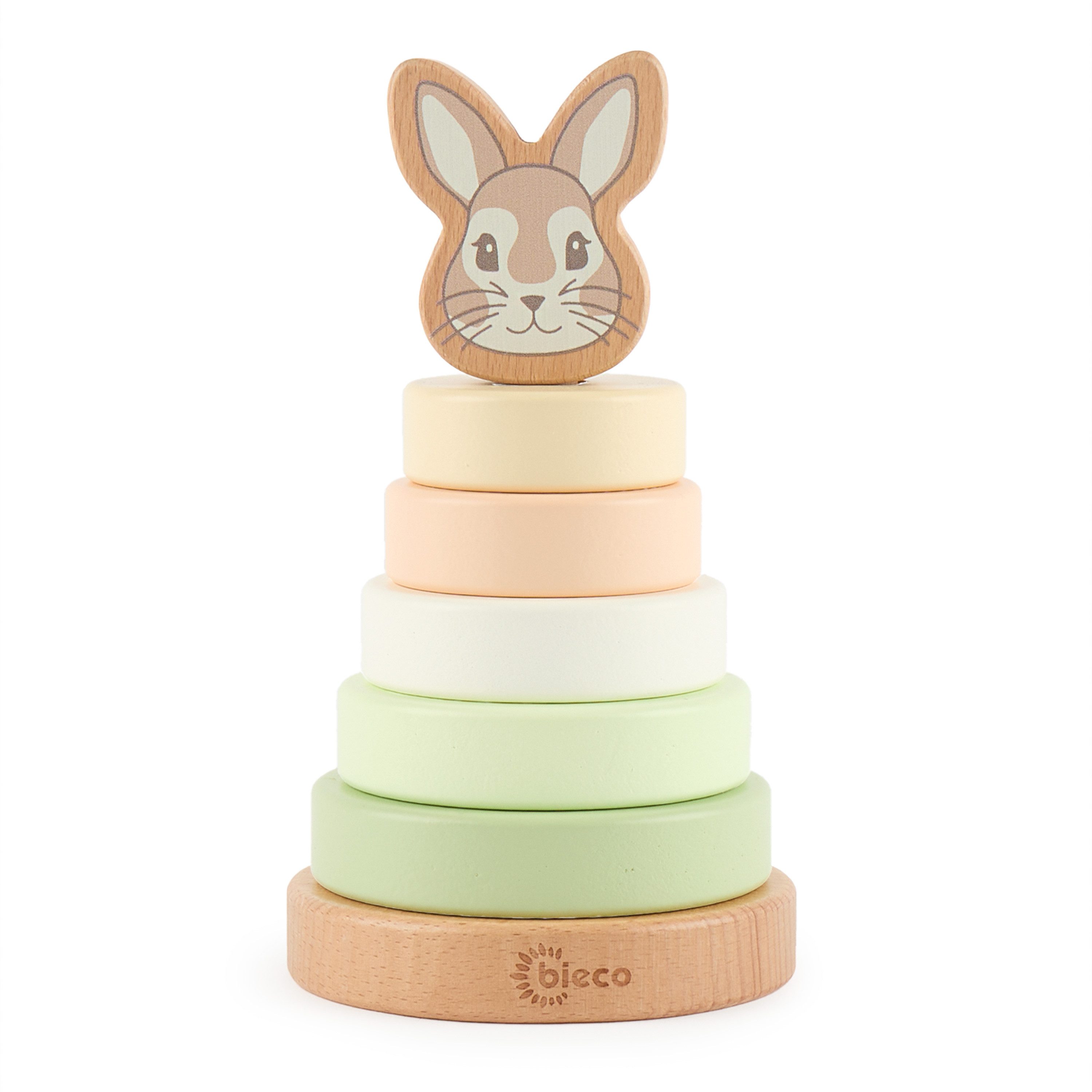 BIECO Stapelspielzeug Bieco Stapelturm Baby Hase Fine FSC