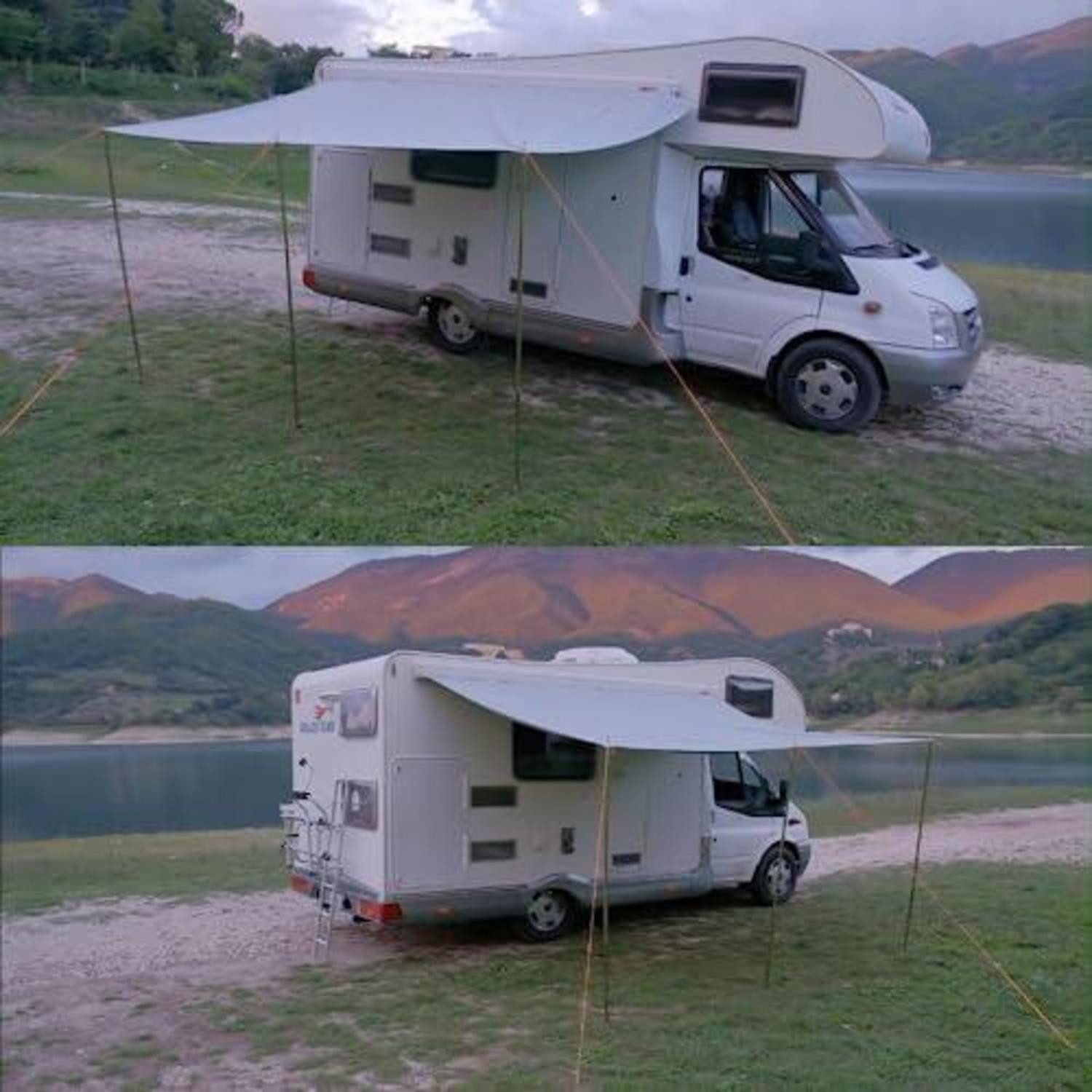 LuxusKollektion Markisenvorzelt Wohnwagen Sonnensegel Caravan Tarp 3,6x2,4m UV 50+ wasserdicht 5000mm