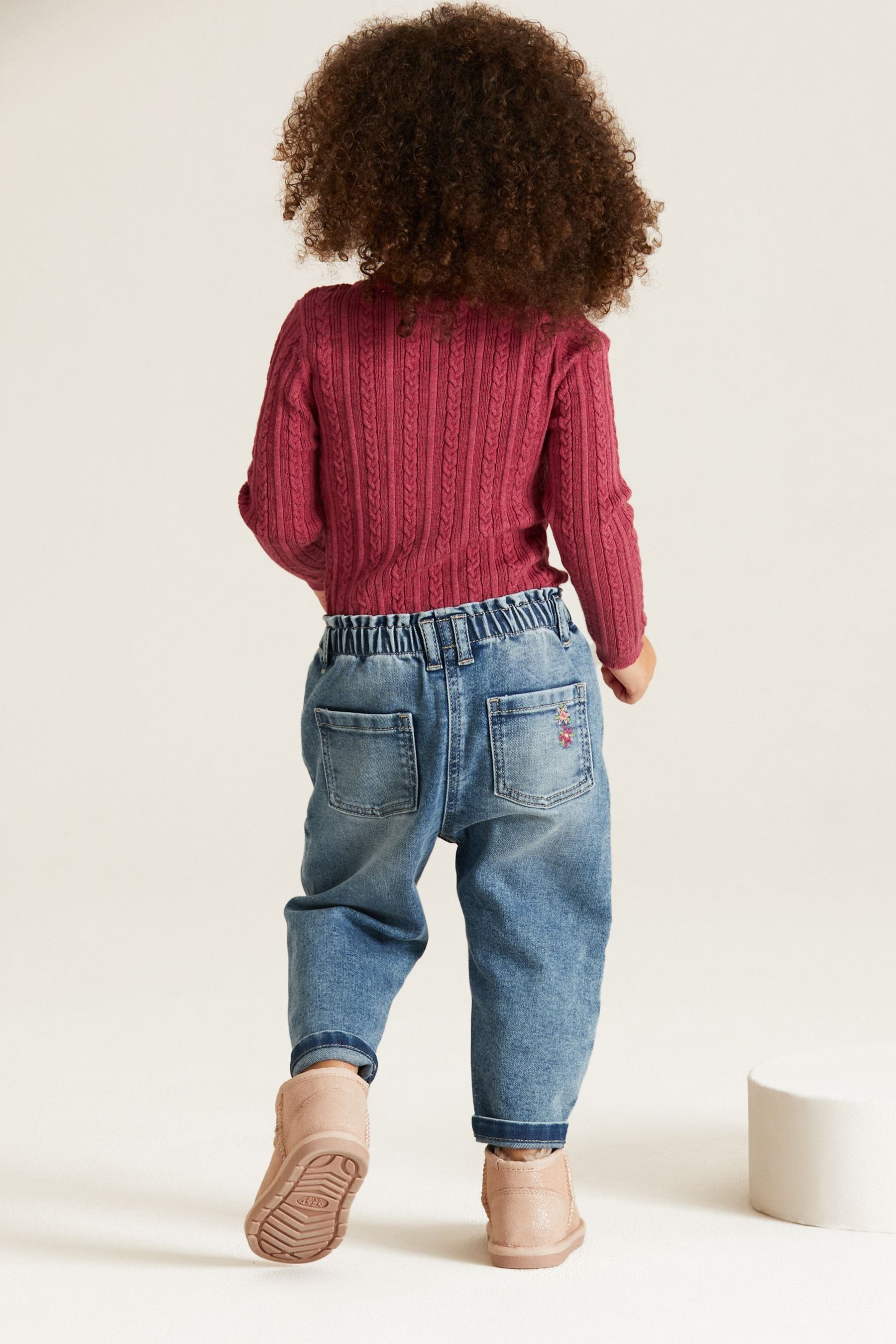 Next Mom-Jeans Mom-Jeans mit Bärmotiv (1-tlg)