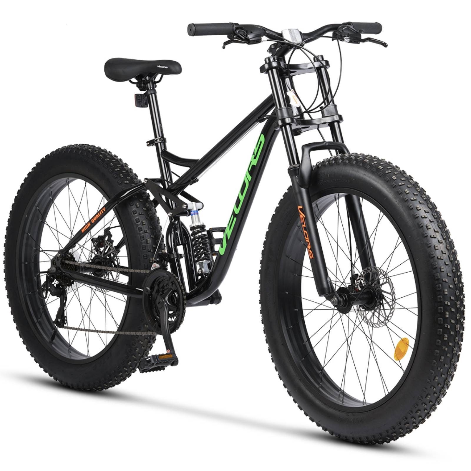 Velors Mountainbike 26 Zoll Fat Tire 4.0 MTB für Herren Damen und Jungen, 21 Gang Shimano TZ Tourney Schaltwerk, Kettenschaltung, Fahrrad Fat Bike Mountainbike
