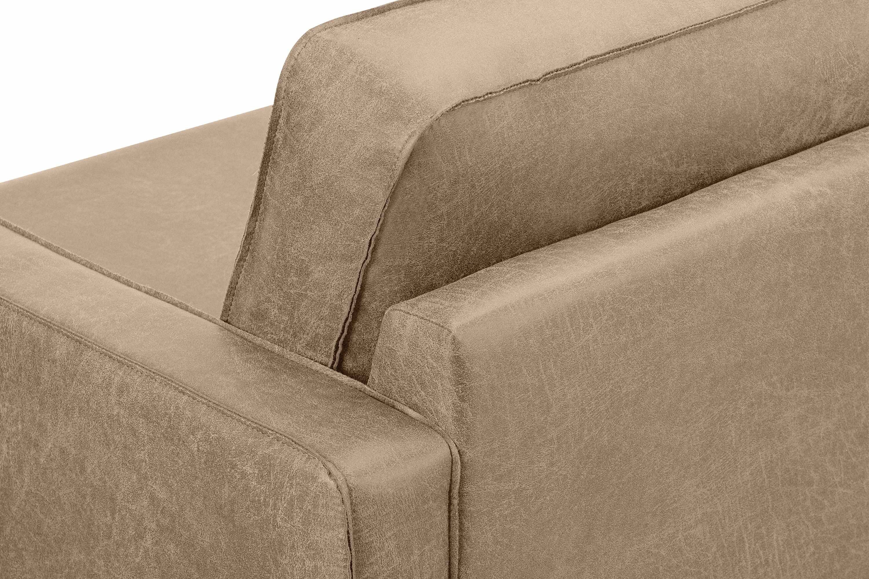 INVIA Metallfüßen, beige Grundschicht: Konsimo Breite Sessel EU beige hohen Hergestellt auf Sessel, Echtleder, | beige | in