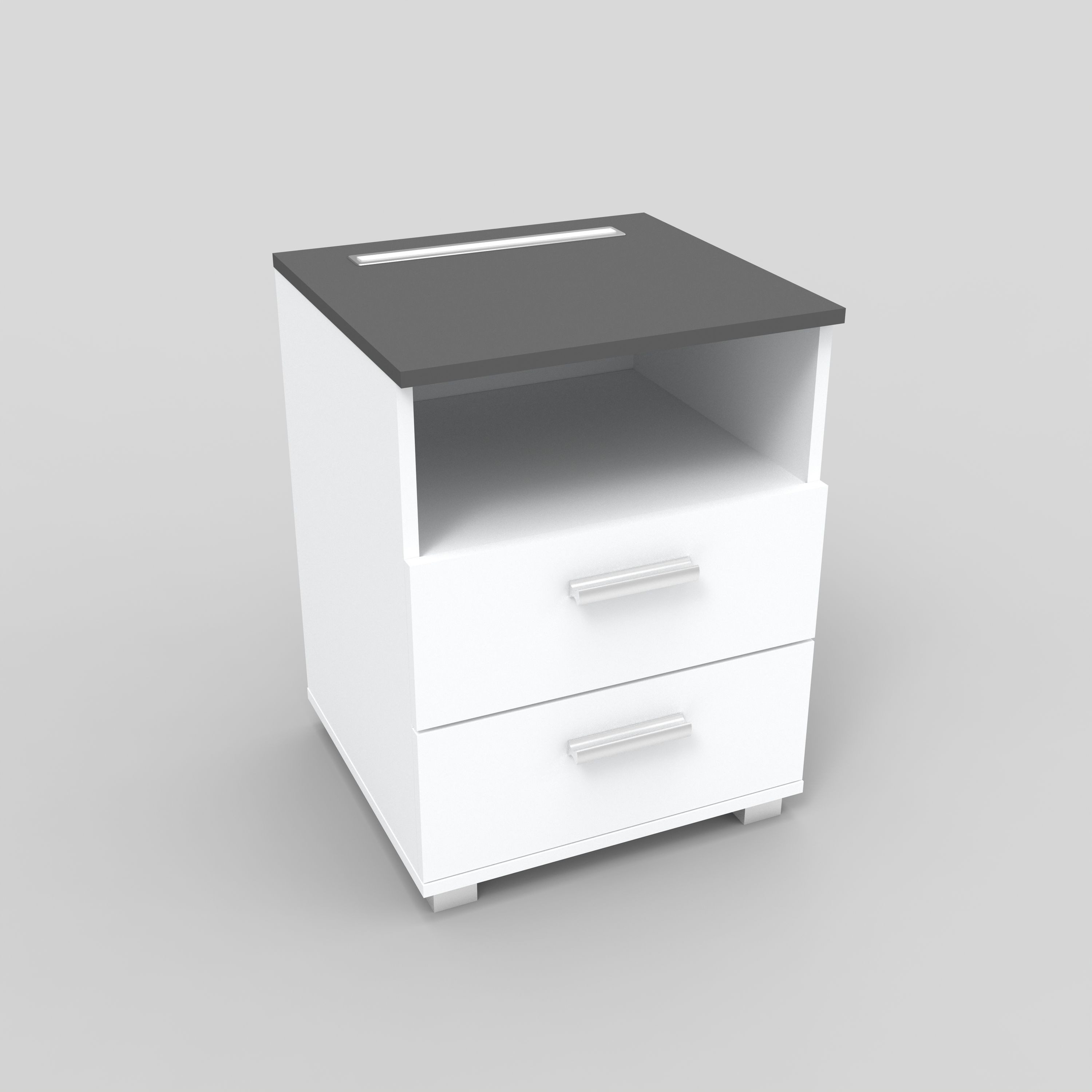 kalb Beistelltisch Mila - Nachtkonsole Nachttisch mit integr. LED Licht, dimmbar