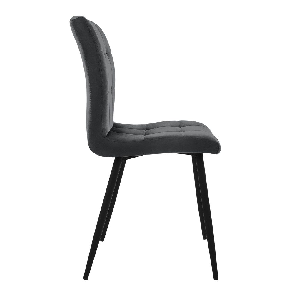 ML-DESIGN Stuhl Esszimmerstuhl mit Rückenlehne Polsterstuhl mit Metallbeine (4 St), Ergonomischer Stuhl Anthrazit Samtbezug Wohnzimmerstuhl Küchenstuhl