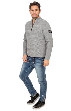 Spieth & Wensky Strickpullover Strickpullover AZIUS hellgrau melange