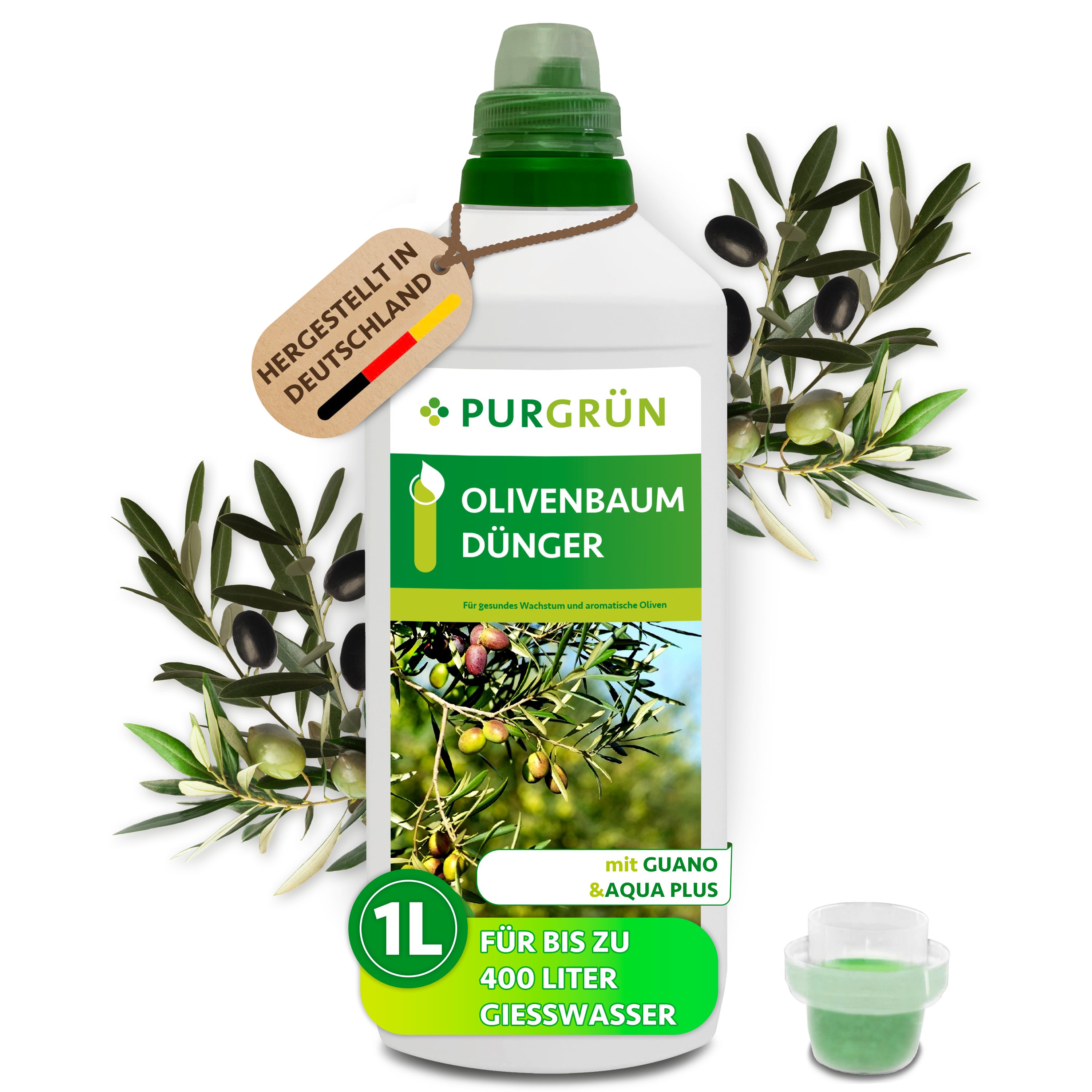 Purgrün Obstdünger Olivenbaum Dünger, NPK 8+8+6, für gesunde Oliven, 1L, Fl günstig online kaufen