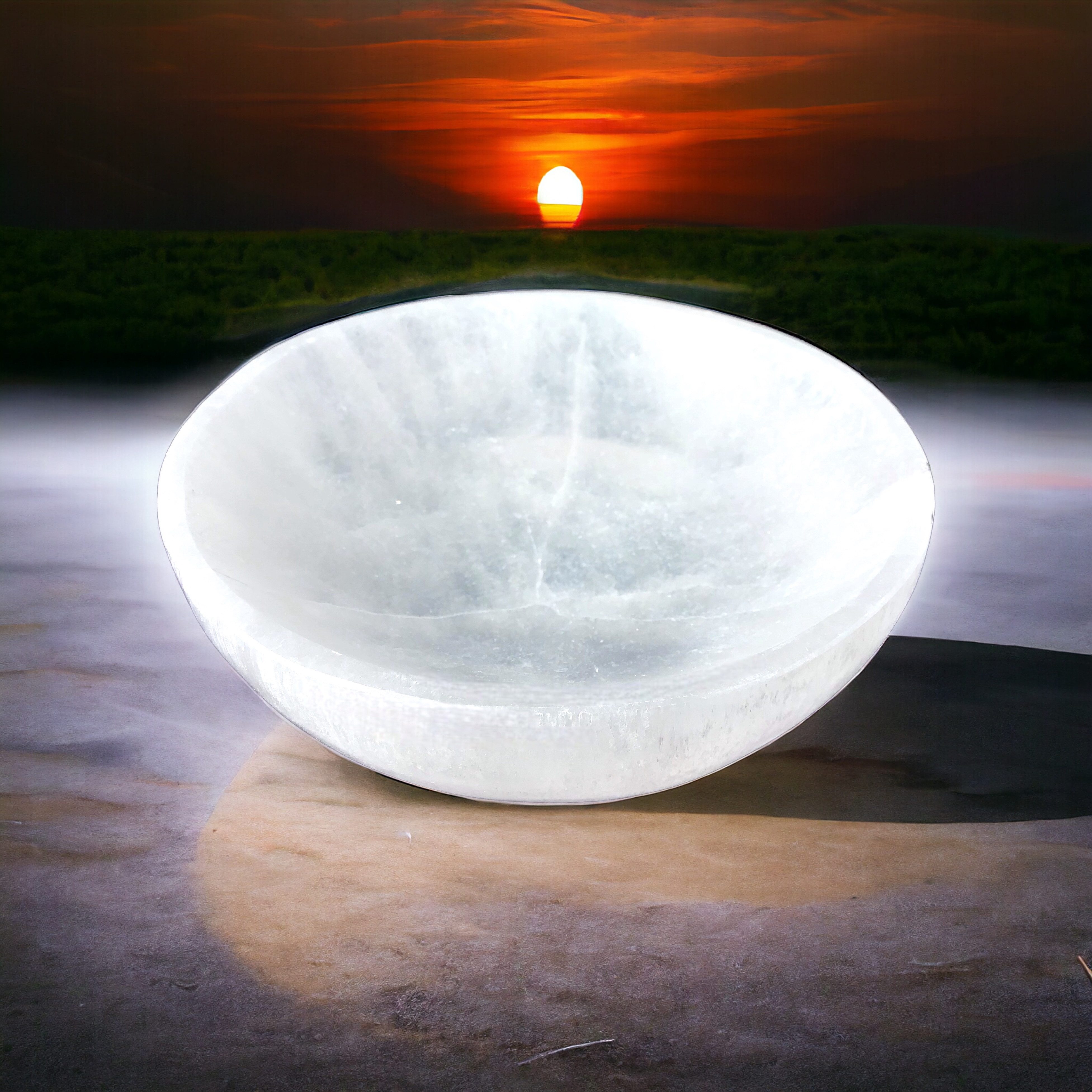 Steinfixx® Dekoschale Selenit Schale Bowl Ø 10cm- ca. 300gr. - Schmuckschale (Marokko, 1 St., Kristall Schale Deko), AAA-Qualität – Bild 5 von 5