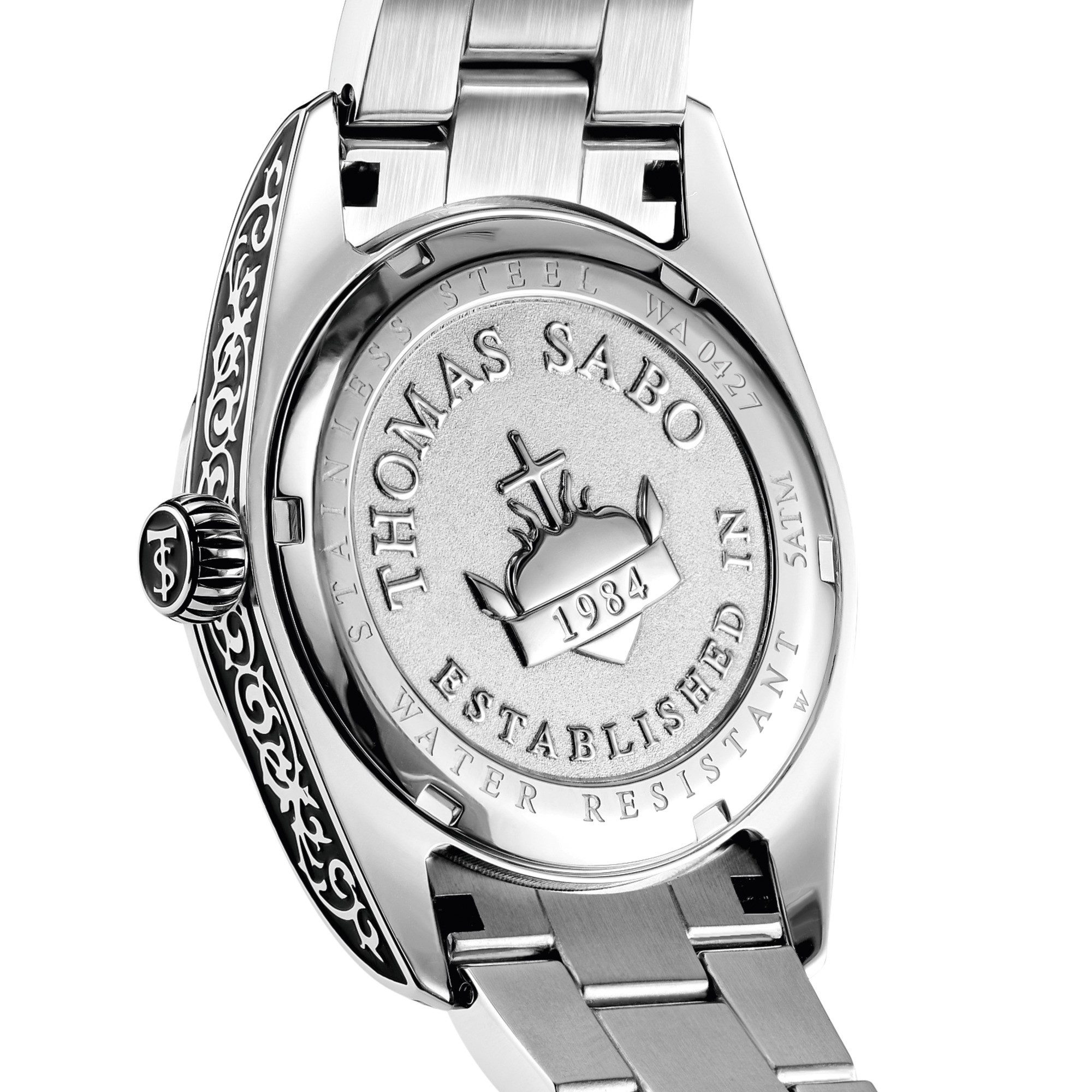 THOMAS SABO Quarzuhr REBEL AT HEART REVIVE 36 mm WA0427-201-201-36 mm, Armbanduhr, Damenuhr, Herrenuhr, Edelstahlarmband, analog, Tag