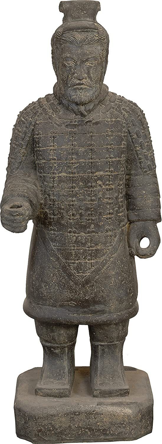 Krines Home Dekofigur Gartenfigur Chinesischer Soldat stehend 100 cm