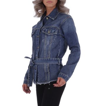 Ital-Design Jeansjacke Damen Elegant Jeansjacke in Blau