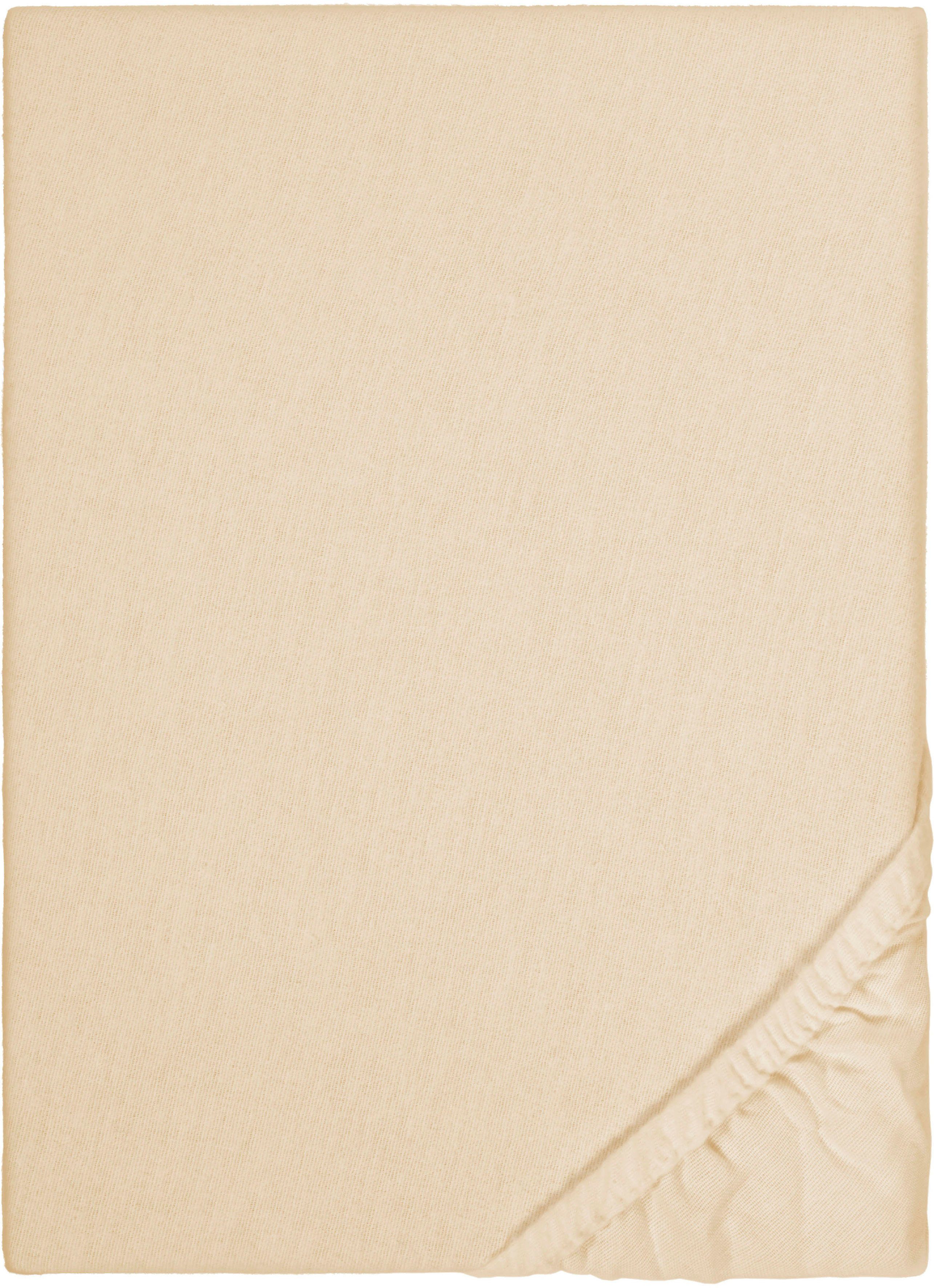 Biberna Spannbettlaken Biber in Gr. 90x200, 140x200 oder 180x200 cm, Biber, günstig online kaufen