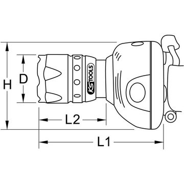 KS Tools LED Stirnlampe perfectLight Kopflampe mit Fokus 140 Lumen