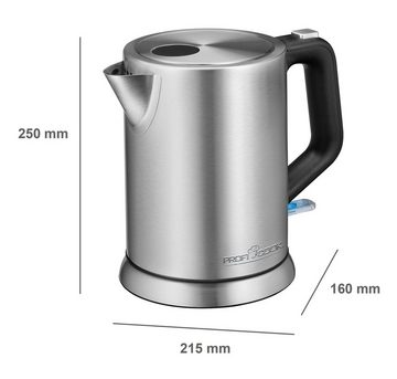 ProfiCook Wasserkocher PC-WKS 1106 inox, Cordless, 360°, 1 l, 2200 W