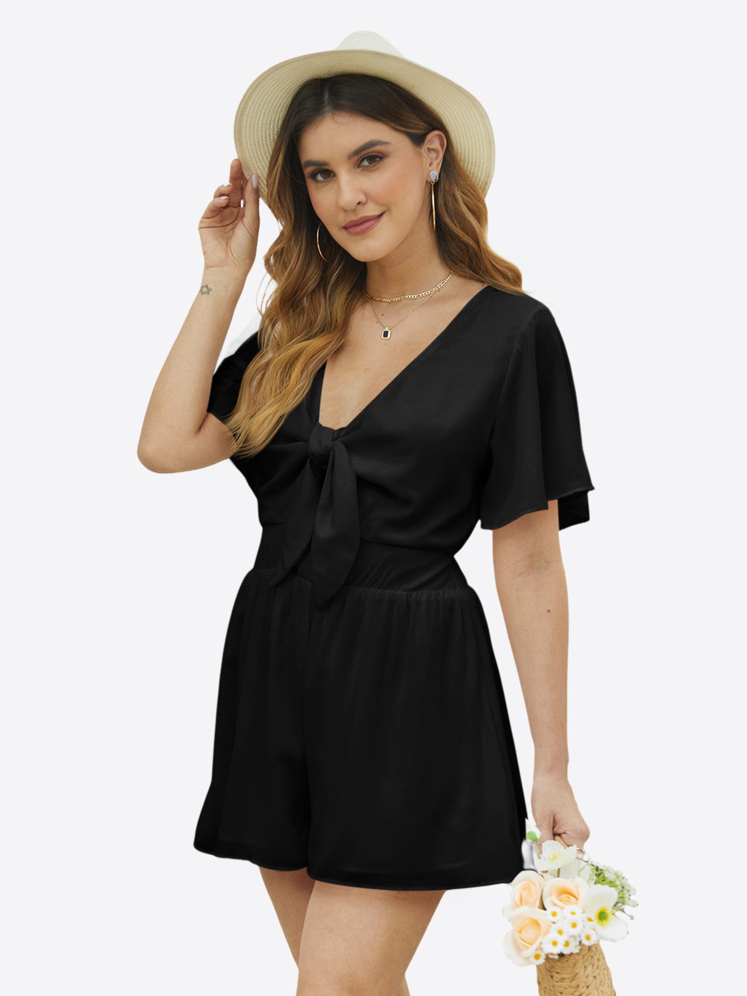 Imily Bela Strampler Damen Sexy lockere Jumpsuit (Packung, 1-tlg., 1per-Pack) Einfarbig – Bild 5 von 5