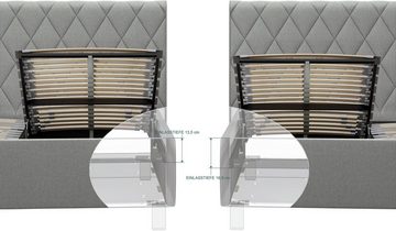 Schlaraffia Polsterbett Marylin, mit viel Stauraum, inkl. Lattenrost und Holzfuß Nussbaum