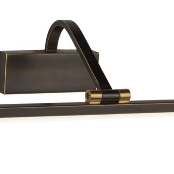 Licht-Erlebnisse Bilderleuchte CHELSEA, LED, Warmweiß, LED Wandlampe in Schwarz-Gold Antik Metall 3000 K 679 lm verstellbar