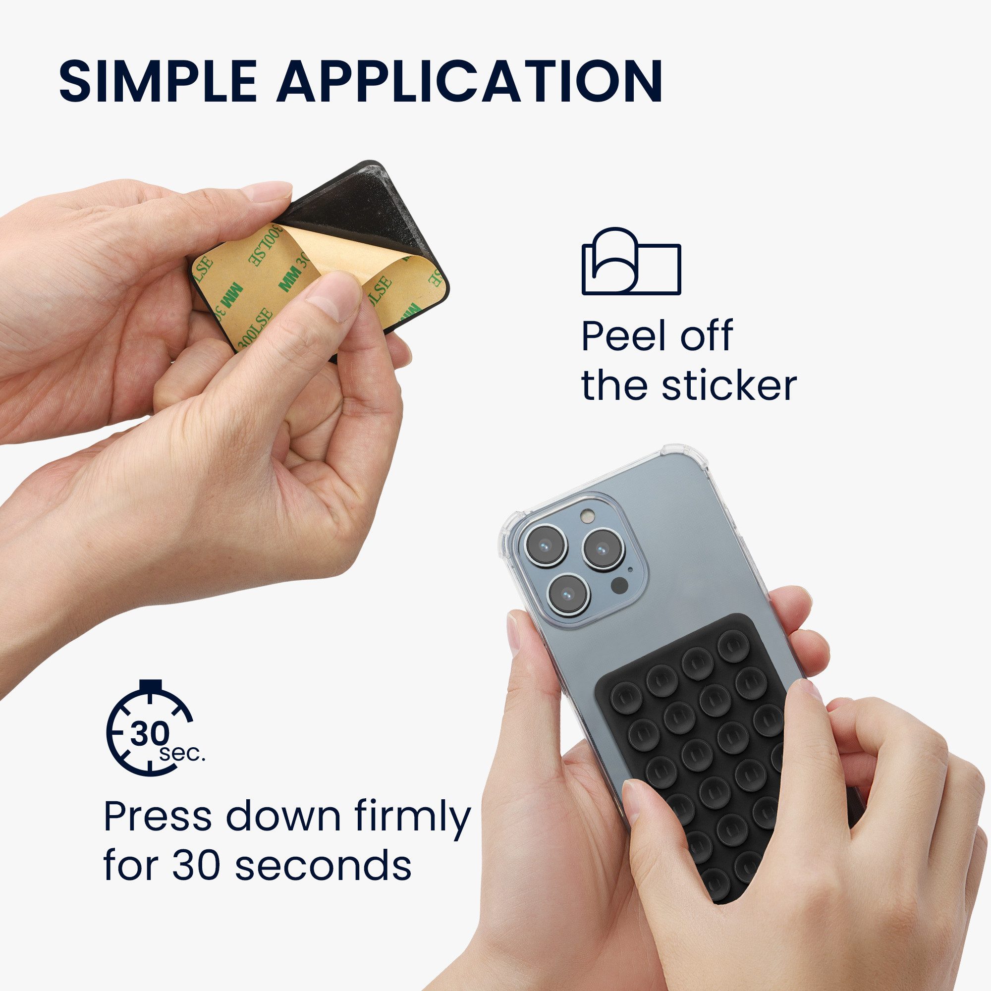 kwmobile Popsockets 2x Silikon Saugnapf Handyhalterung - Handy Halter selbstklebend, (2-tlg., 5,5 x 8cm Universal Halterung für Handyhüllen) – Bild 3 von 5