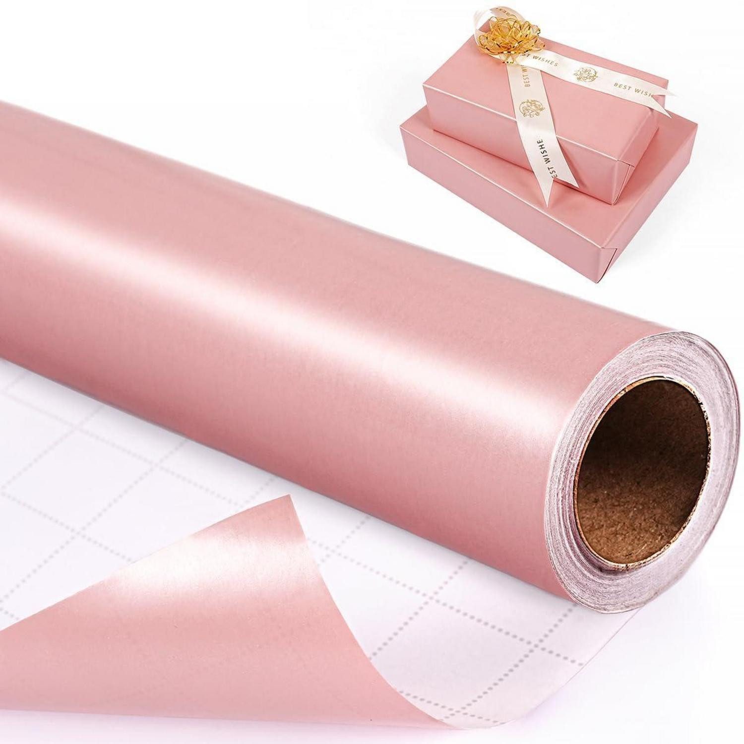 LuxusKollektion Geschenkpapier Geschenkpapierrolle Rosa Matt 43cm x 10m