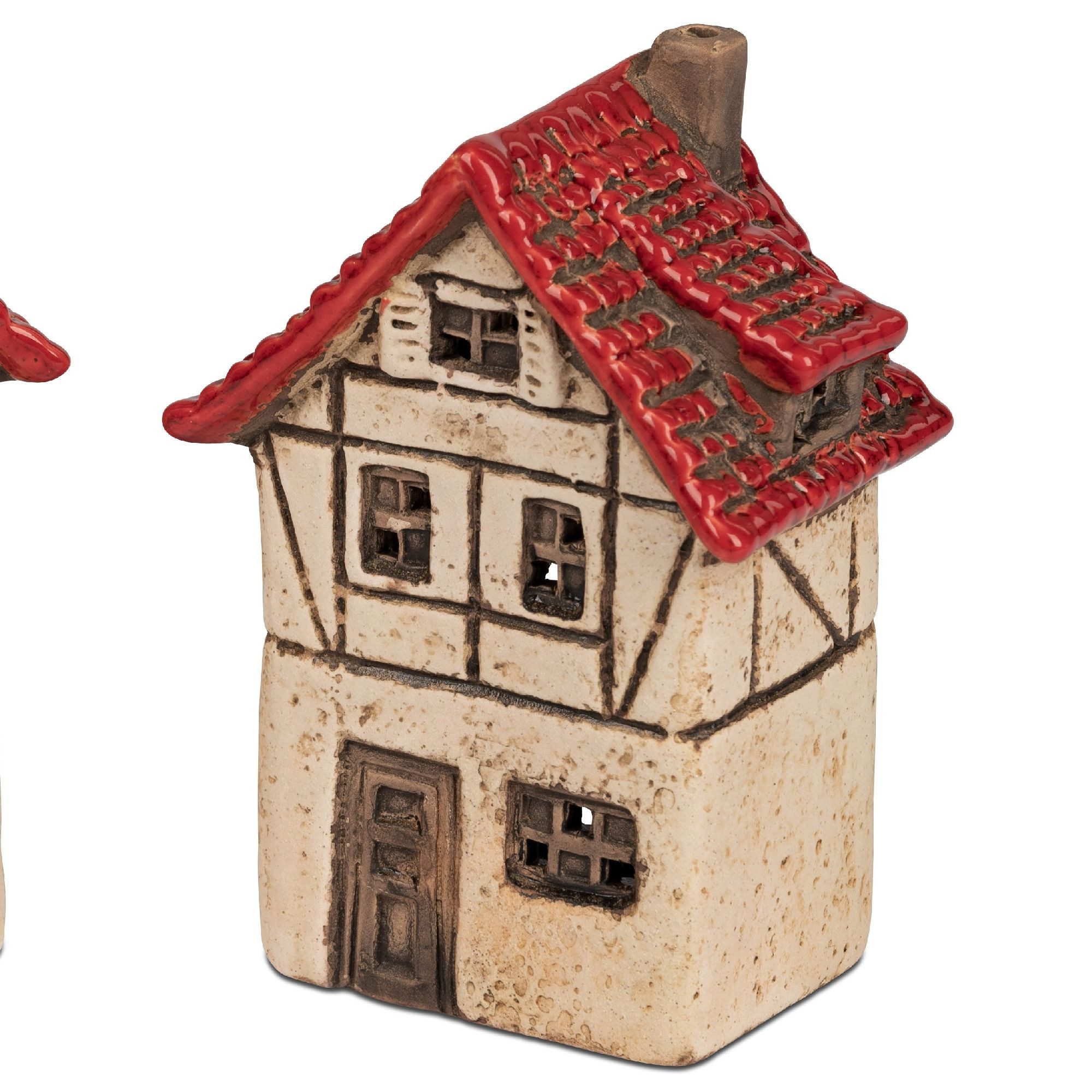 formano Windlicht Häuser, Höhe: 14cm, Farbe: Creme, Motiv: Haus