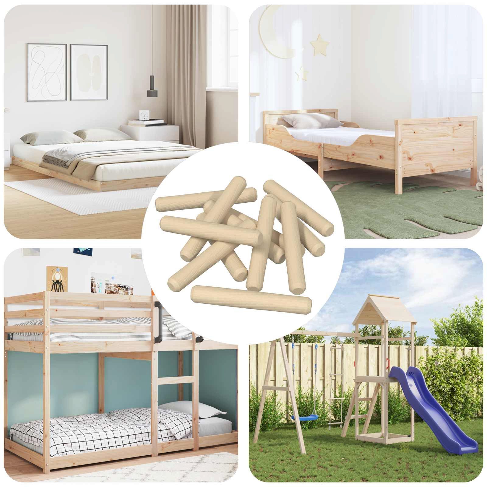 vidaXL Holzdübel, Holzdübel 12000 pcs Braun Massivholz