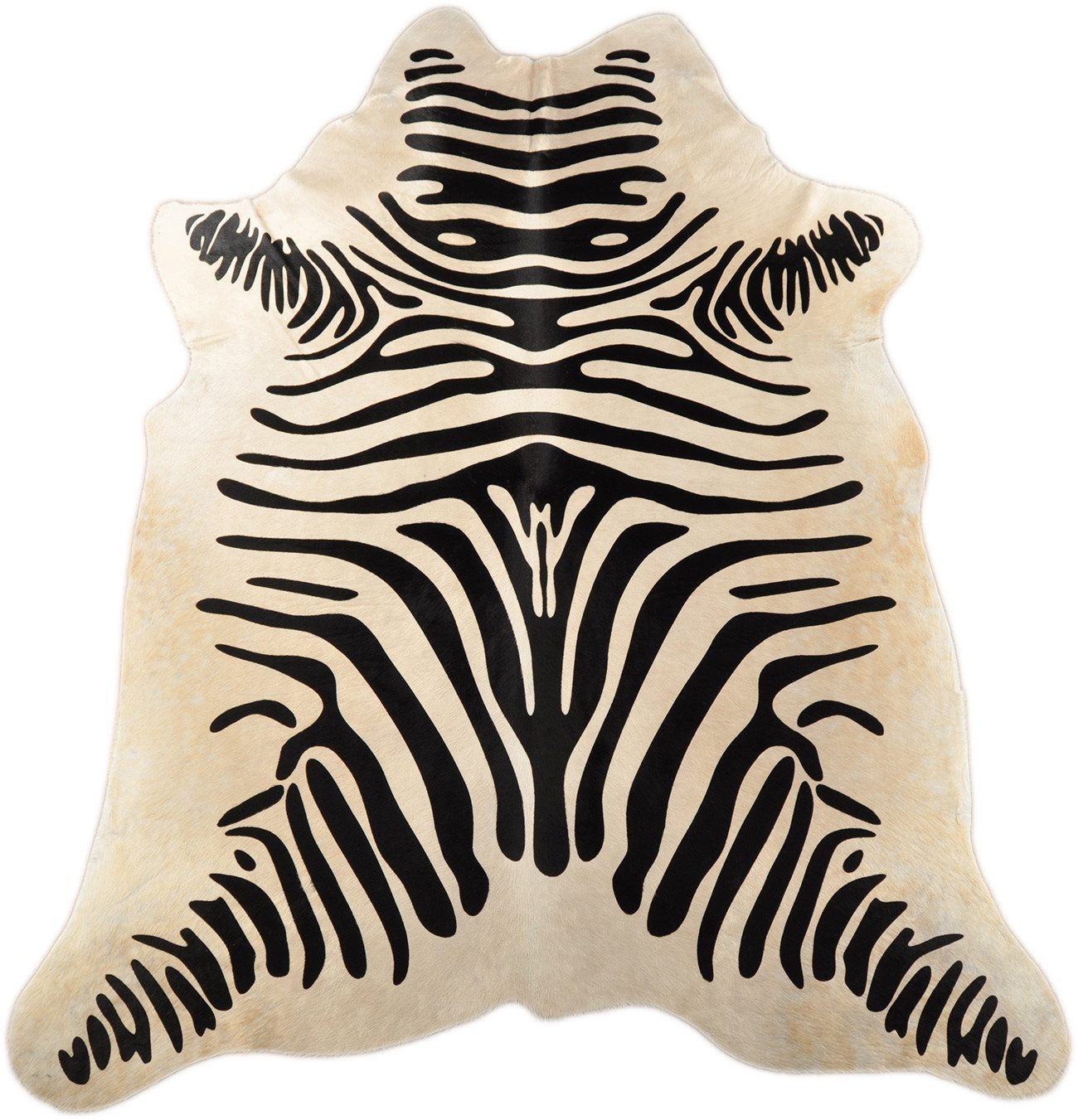KUHFELL online & NOMAD Fellteppich KUHFELL STIERFELL RINDERFELL ZEBRA PRINT 200 x 160 cm SCHWARZ WEISS