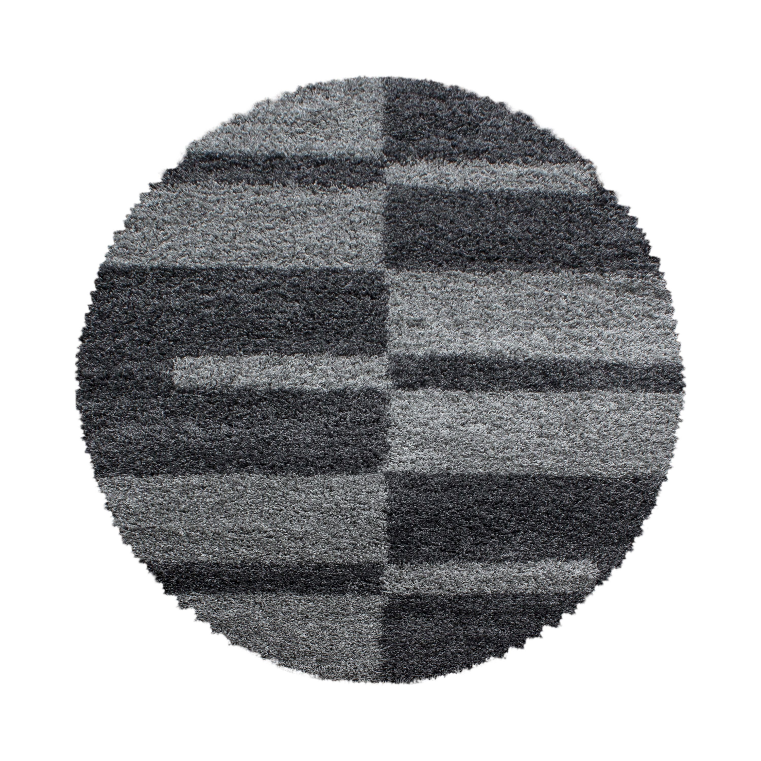 SIMPEX24 Teppich Kariert Design, Rund, Höhe: günstig online kaufen