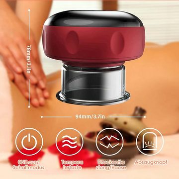 Brücke Vakuum-Massager 4-in-1-Smart-Elektro-Schröpf Behandlungsset, Vakuum Massagegerät, Gua-Sha-Schröpfmassagegerät zur Linderung von Körpermuskelschmerzen