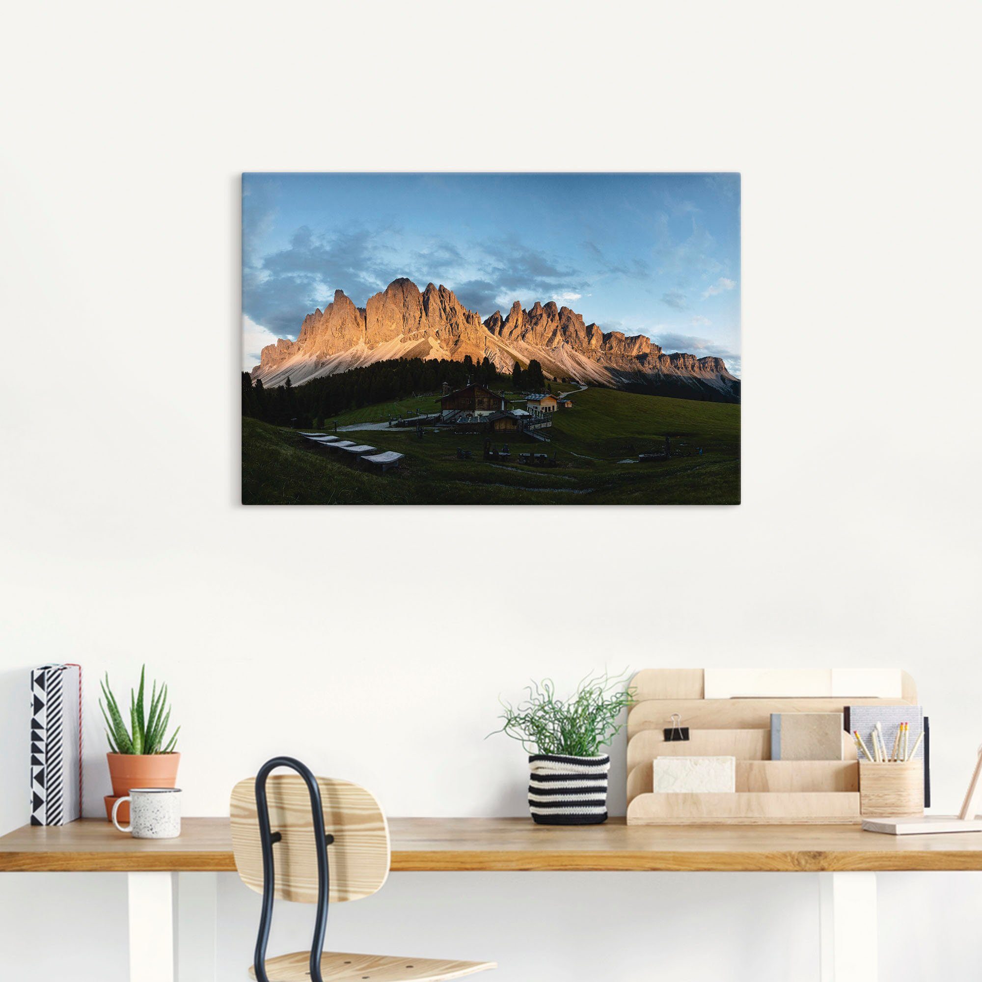 Artland Wandbild »Villnösser Geislerspitzen«, Bilder von Europa (1 Stück), in vielen Größen & Produktarten - Alubild / Outdoorbild für den Außenbereich, Leinwandbild, Poster, Wandaufkleber / Wandtattoo auch für Badezimmer geeignet-HomeTrends
