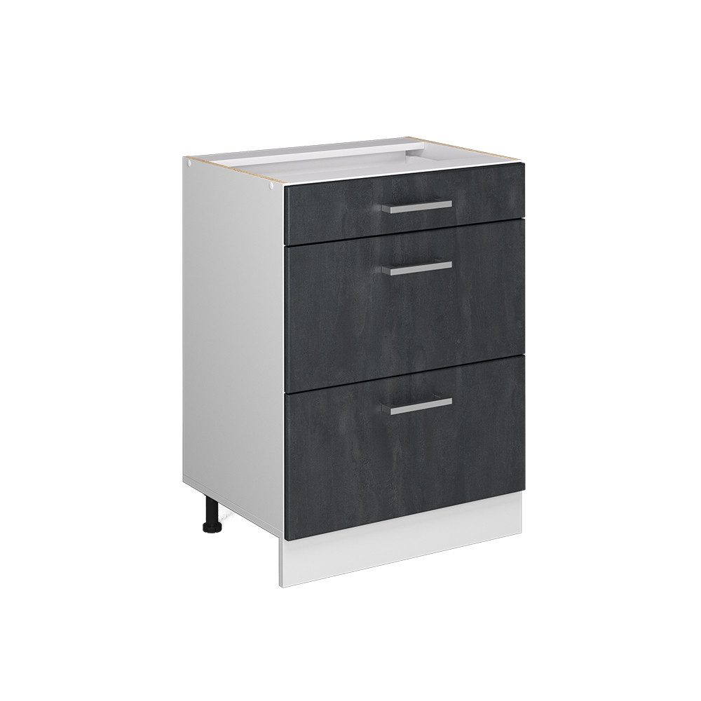 Vicco Unterschrank R-Line, Schwarz Beton/Weiß, 60 günstig online kaufen