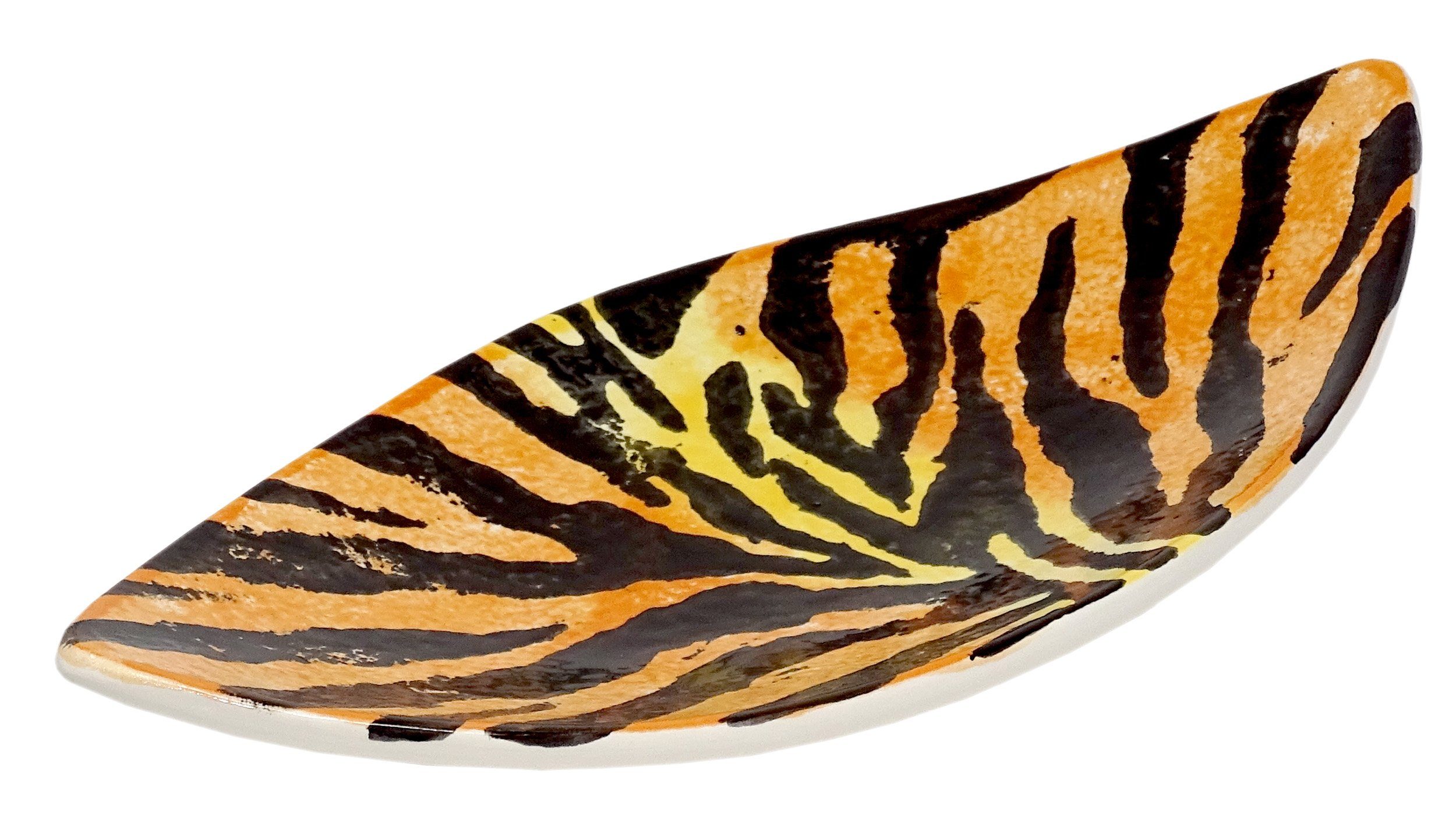Tiger, oval, cm Obstteller handgemachte 28x13 Servierplatte Lashuma Salatplatte Keramik,
