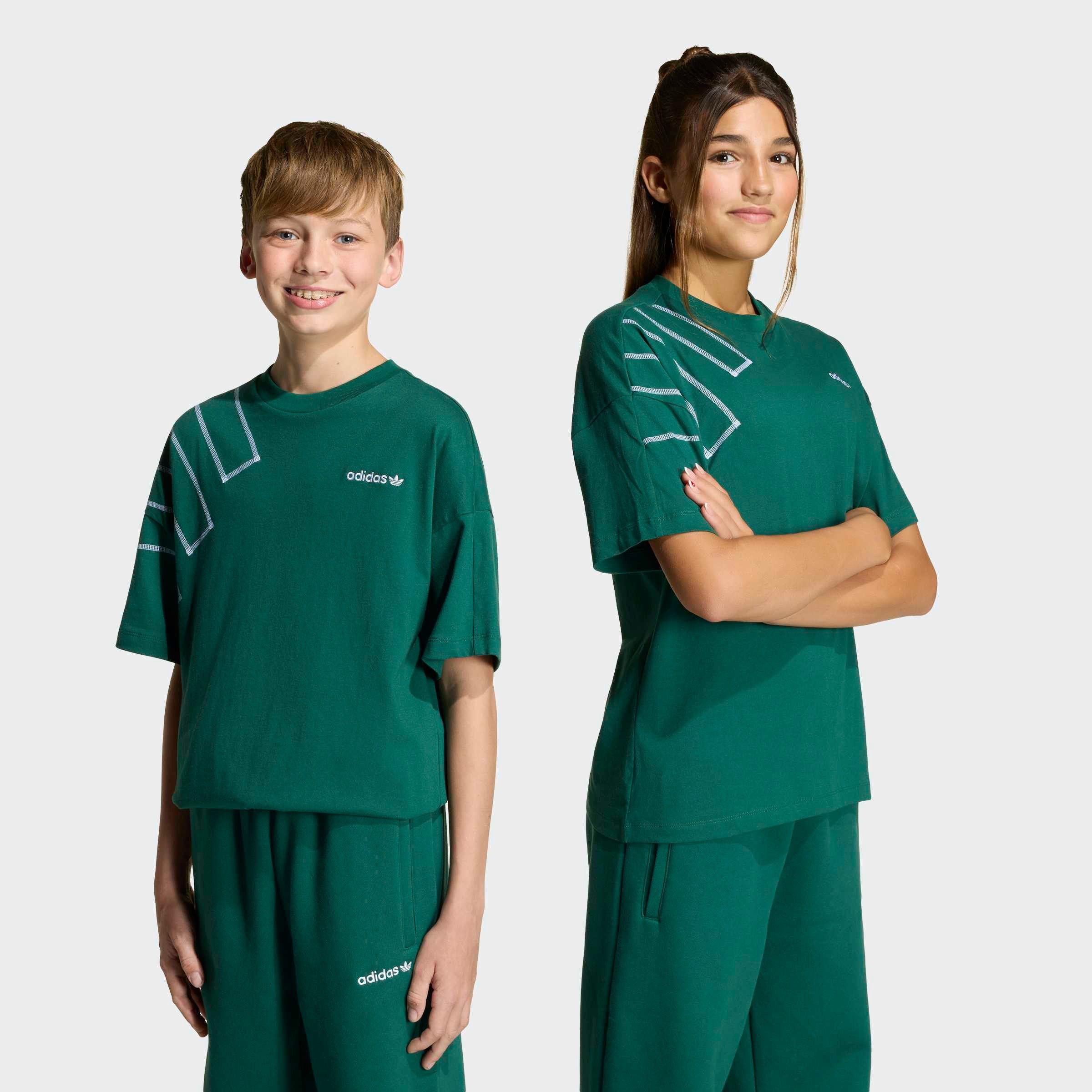 adidas Originals T-Shirt LOOSE BLOCKED für Kinder, mit Rundhalsausschnitt, ohne Verschluss, aus Baumwolle