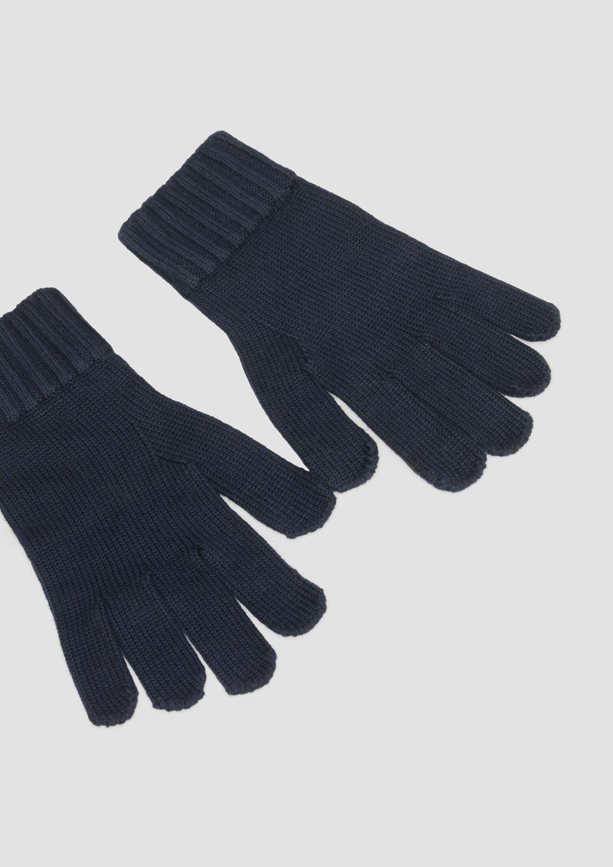 s.Oliver Strickhandschuhe Handschuhe Handschuhe aus Baumwollstrick mit Touchscreen Funktion