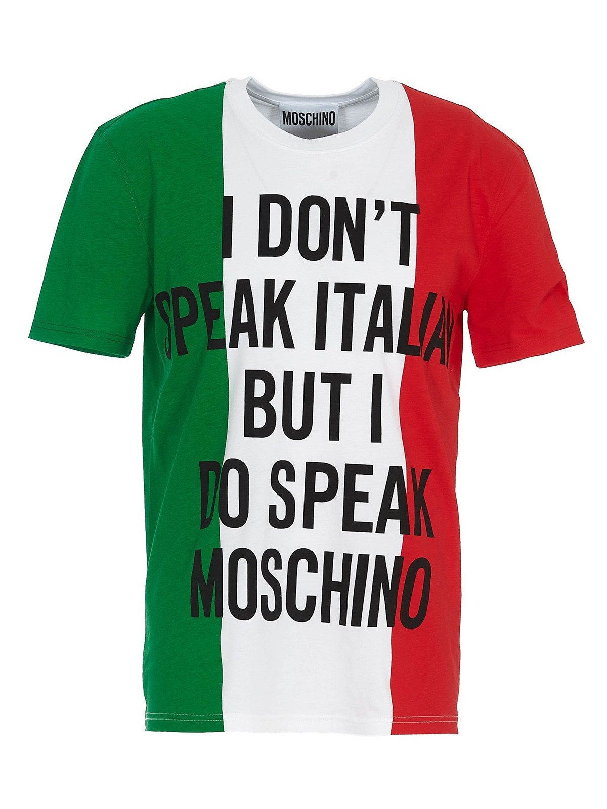 Moschino Print-Shirt Moschino Herren T-Shirt, MOSCHINO I DON´T SPEAK ITALIAN T-Shirt. Print ; I DON´T SPEAK ITALIAN BUT I DO SPEAK MOSCHINO