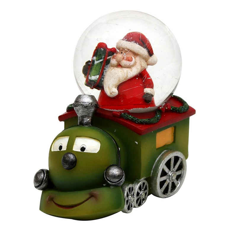 SIGRO Weihnachtsfigur Polyresin Schneekugel, 1 Stück (Stück, 1 St., 1 Schneekugel mit Eisenbahnmotiv)