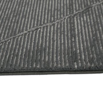 Teppich Recycle Teppich mit Ribs weich Rautenmuster in anthrazit, TeppichHome24, rechteckig, Höhe: 12 mm