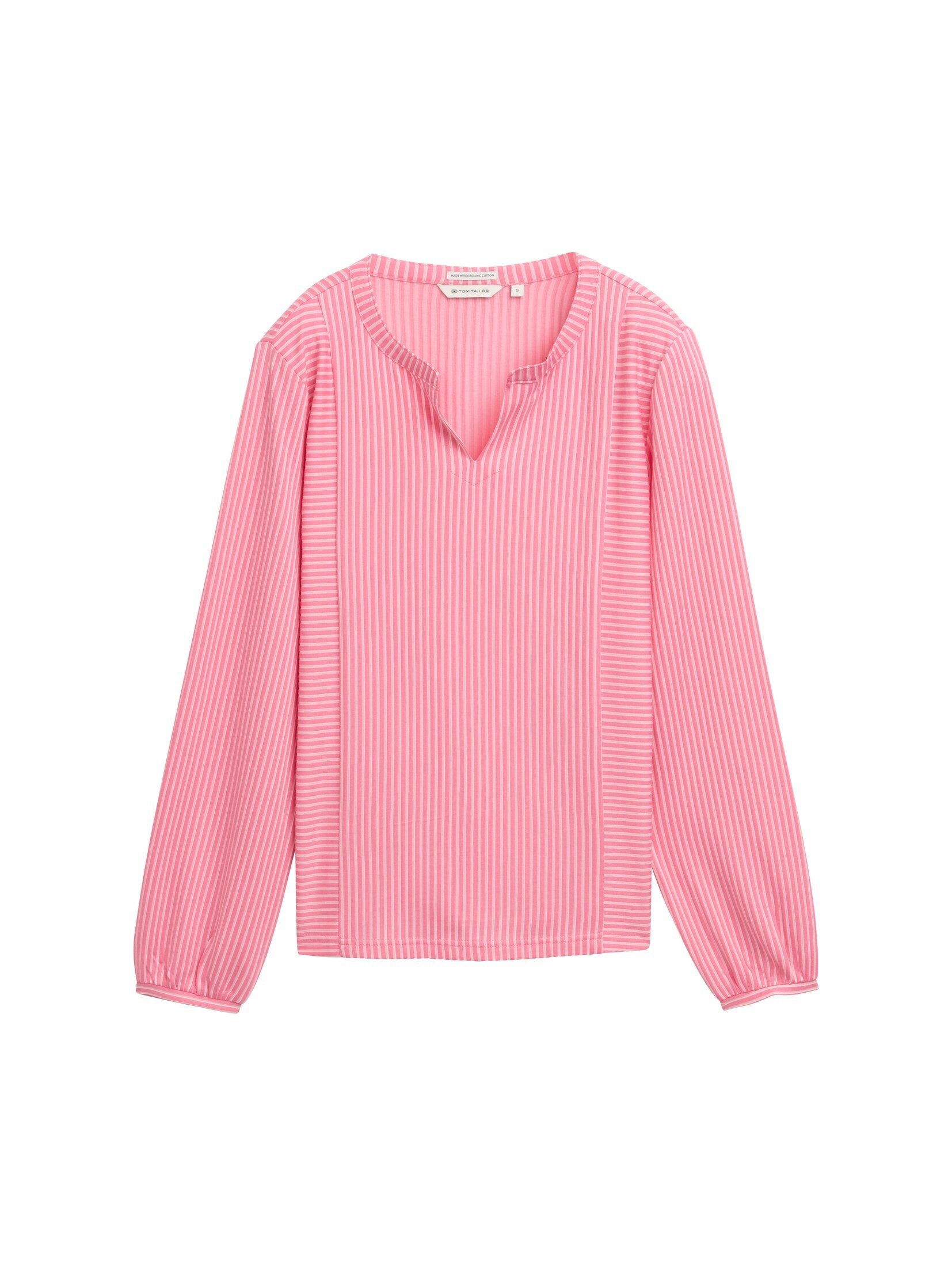 TOM TAILOR Langarmshirt Bluse mit Streifenmuster günstig online kaufen