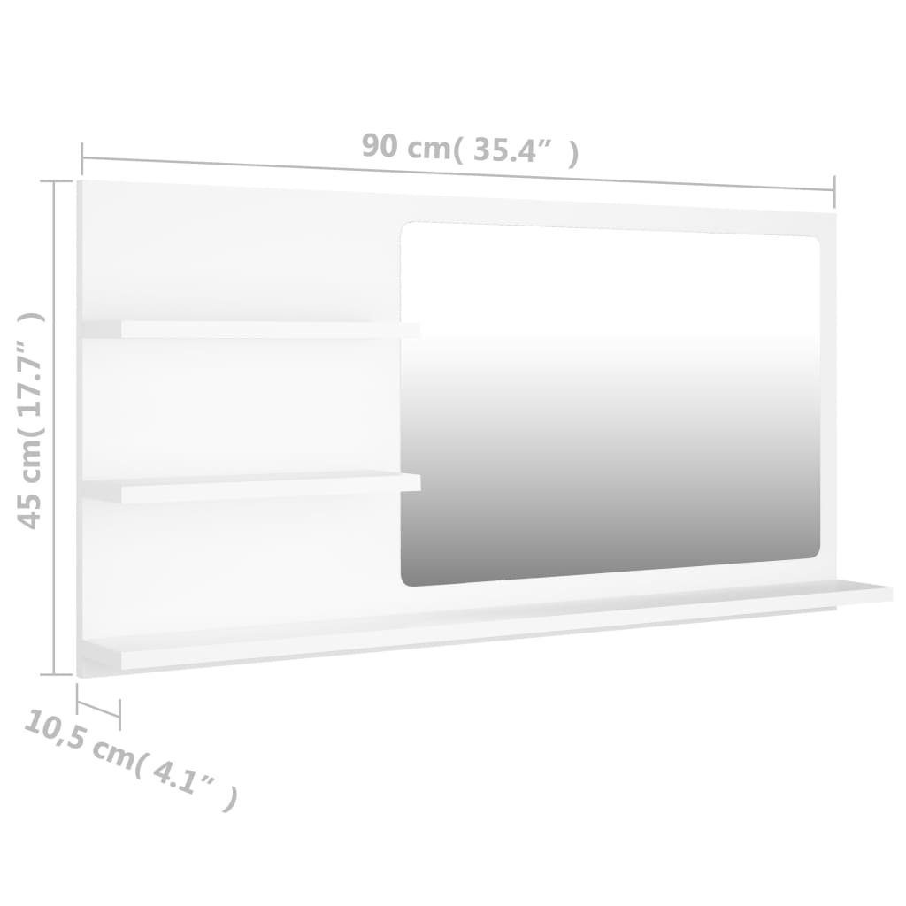 Weiß Badezimmerspiegelschrank (1-St) Holzwerkstoff 90x10,5x45 cm vidaXL Badspiegel