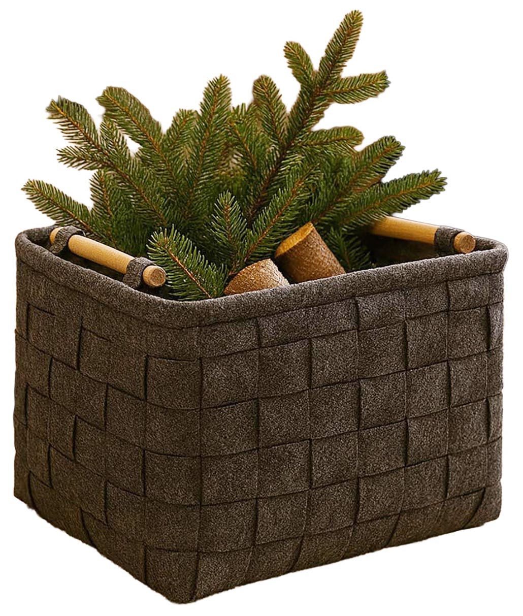 Kobolo Kaminholzkorb Filzkorb Aufbewahrungskorb dunkelgrau 41x33x30cm (1 St günstig online kaufen