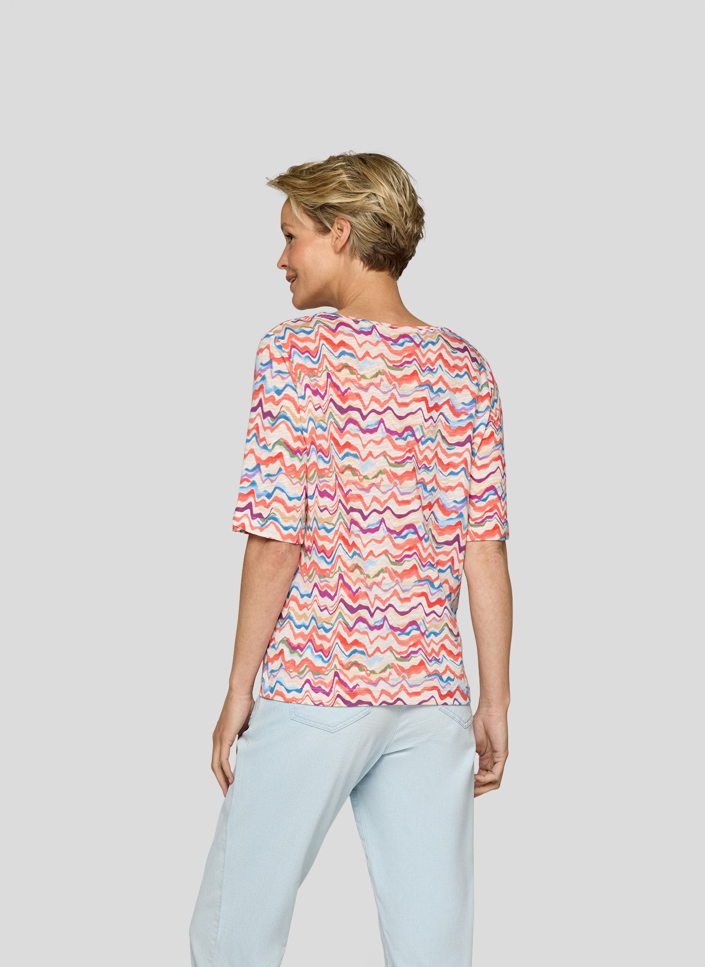 Rabe Rundhalsshirt mit grafischem Muster