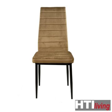 HTI-Living Esszimmerstuhl Stuhl Memphis Velvet Braun (Stück, 1 St), Esszimmerstuhl Samtbezug Metallgestell Vierfuß