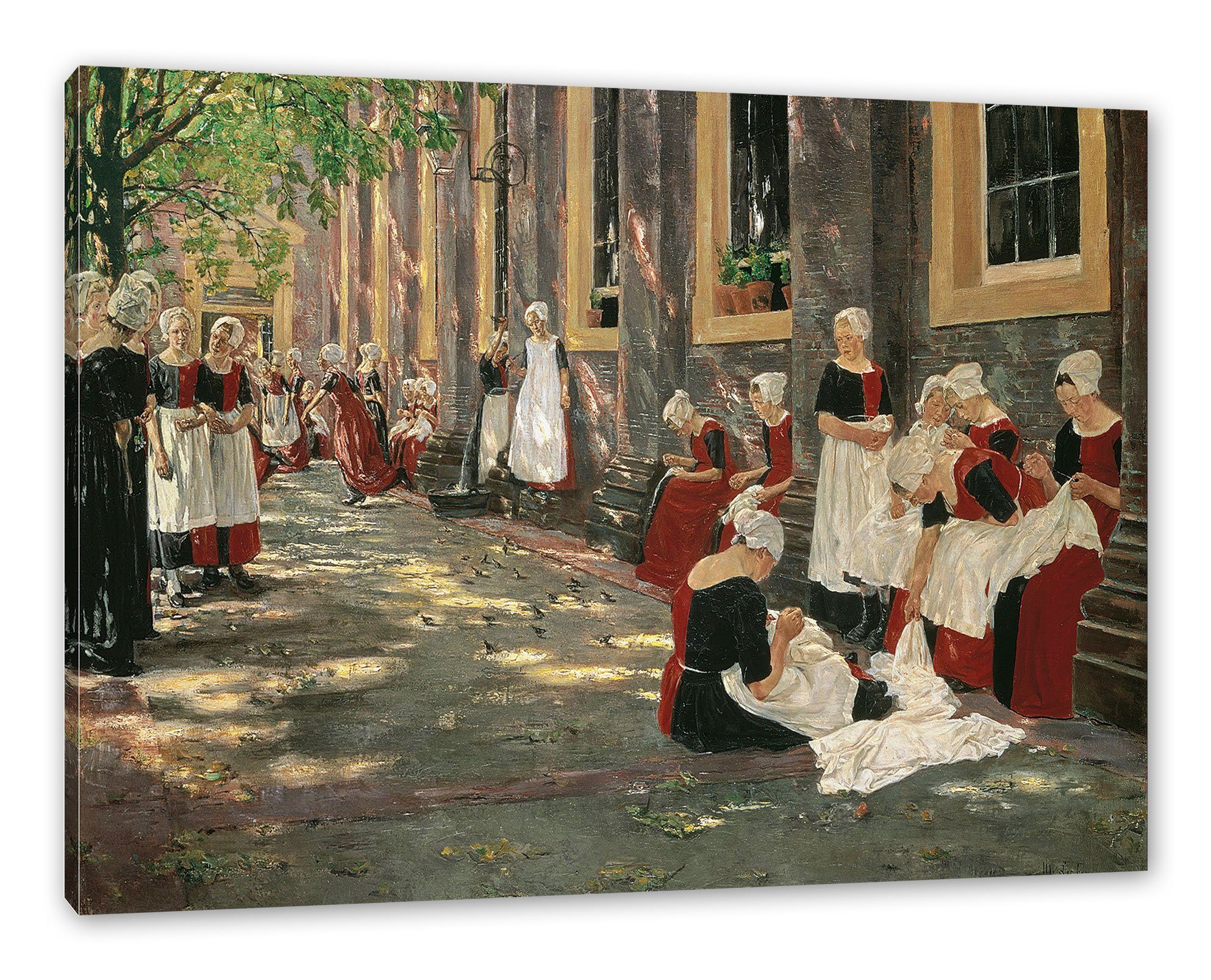 Pixxprint Leinwandbild Max Liebermann - Freistunde im Amsterdamer Waisenhaus, Max Liebermann - Freistunde im Amsterdamer Waisenhaus (1 St), Leinwandbild fertig bespannt, inkl. Zackenaufhänger