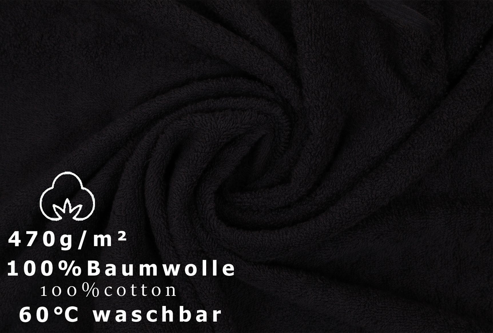 100% Baumwolle, Betz PREMIUM Duschtücher, und Set 2 4-tlg. (4-tlg) Handtuch Handtücher schwarz 2