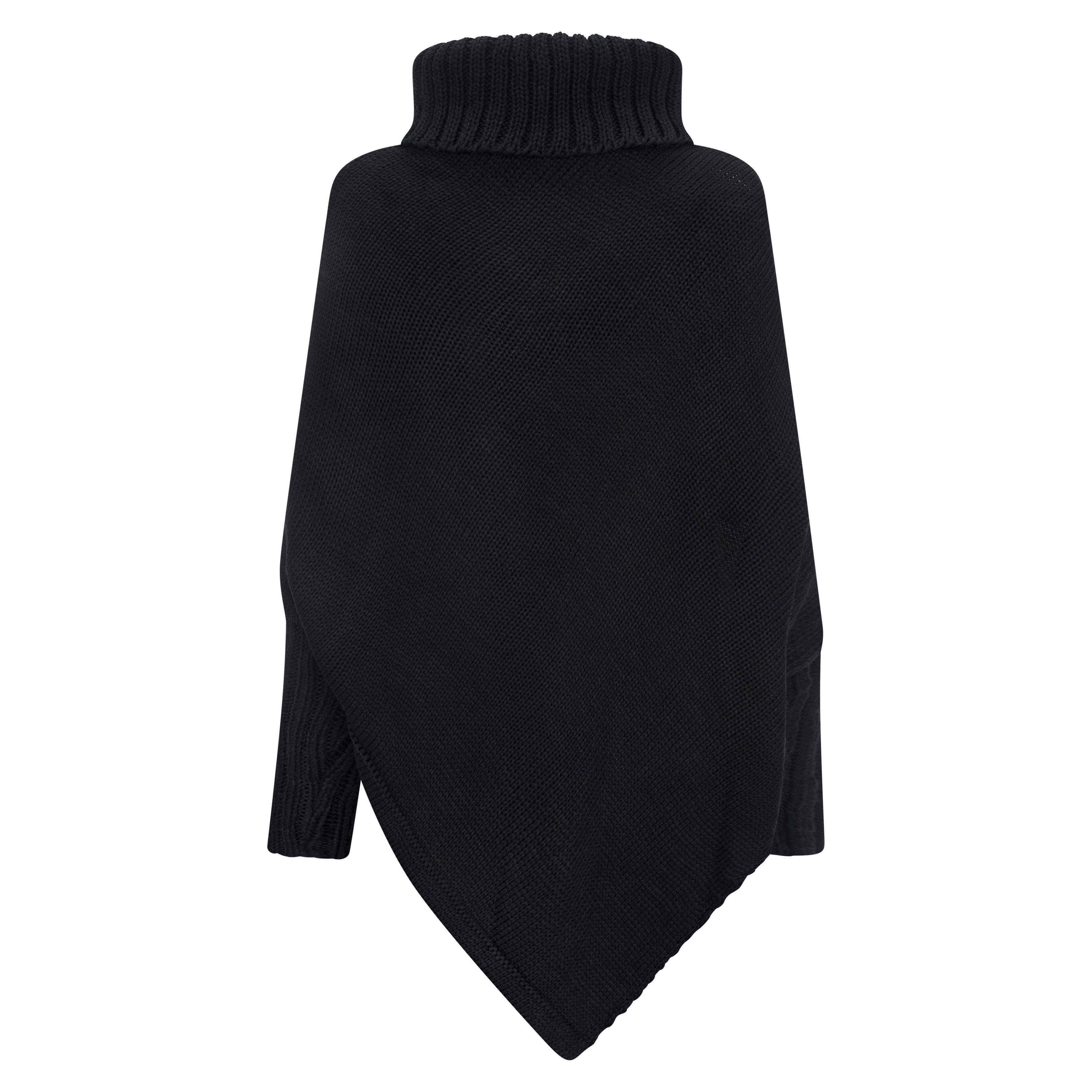 Strickponcho Poncho Strick Sweatshirt Pullover Umhang Überwurf
