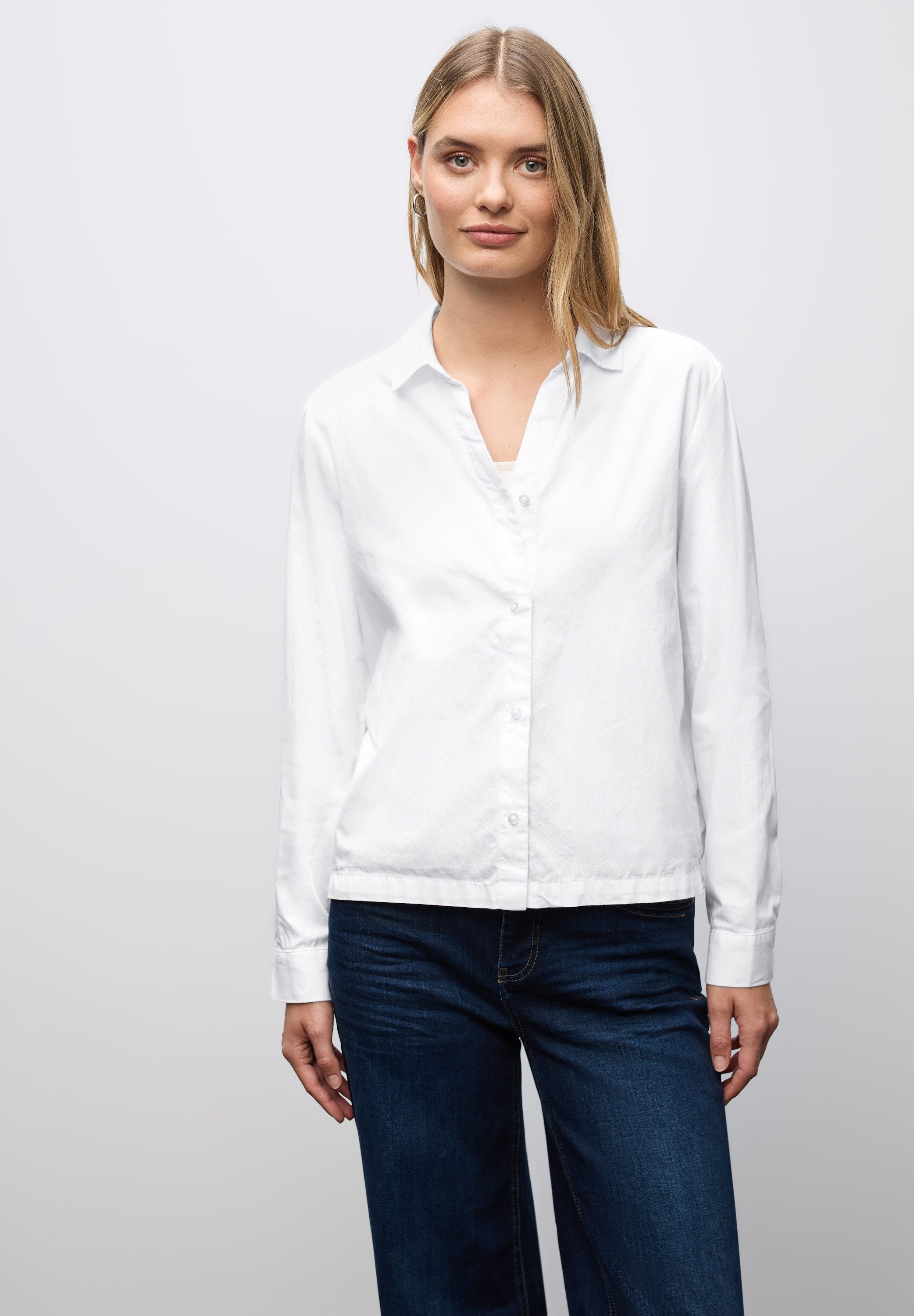 STREET ONE Hemdbluse aus reiner Baumwolle