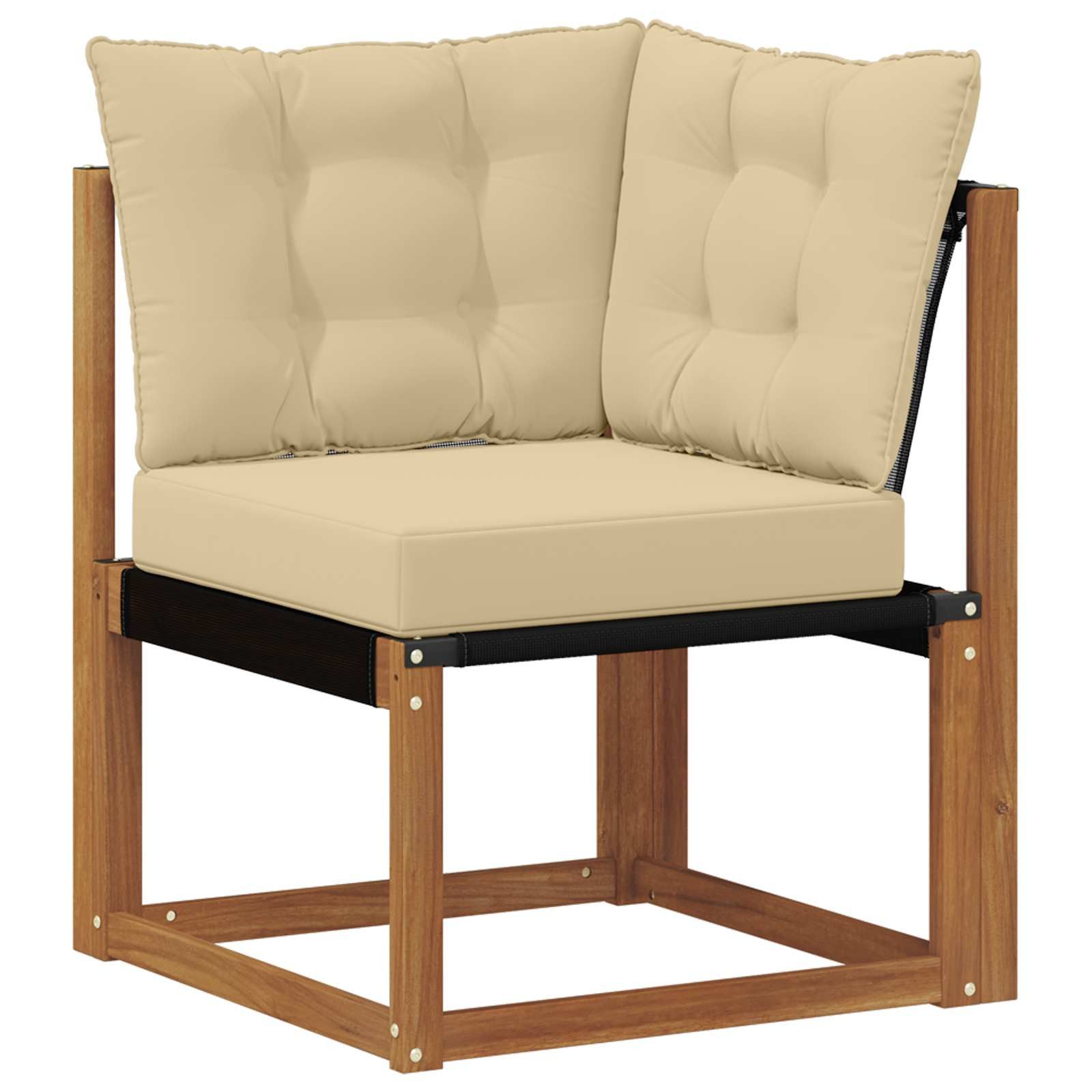 vidaXL Sofaelement Outdoor Ecksofa Massivholz und Textilene-Stoff Natur (1 St)