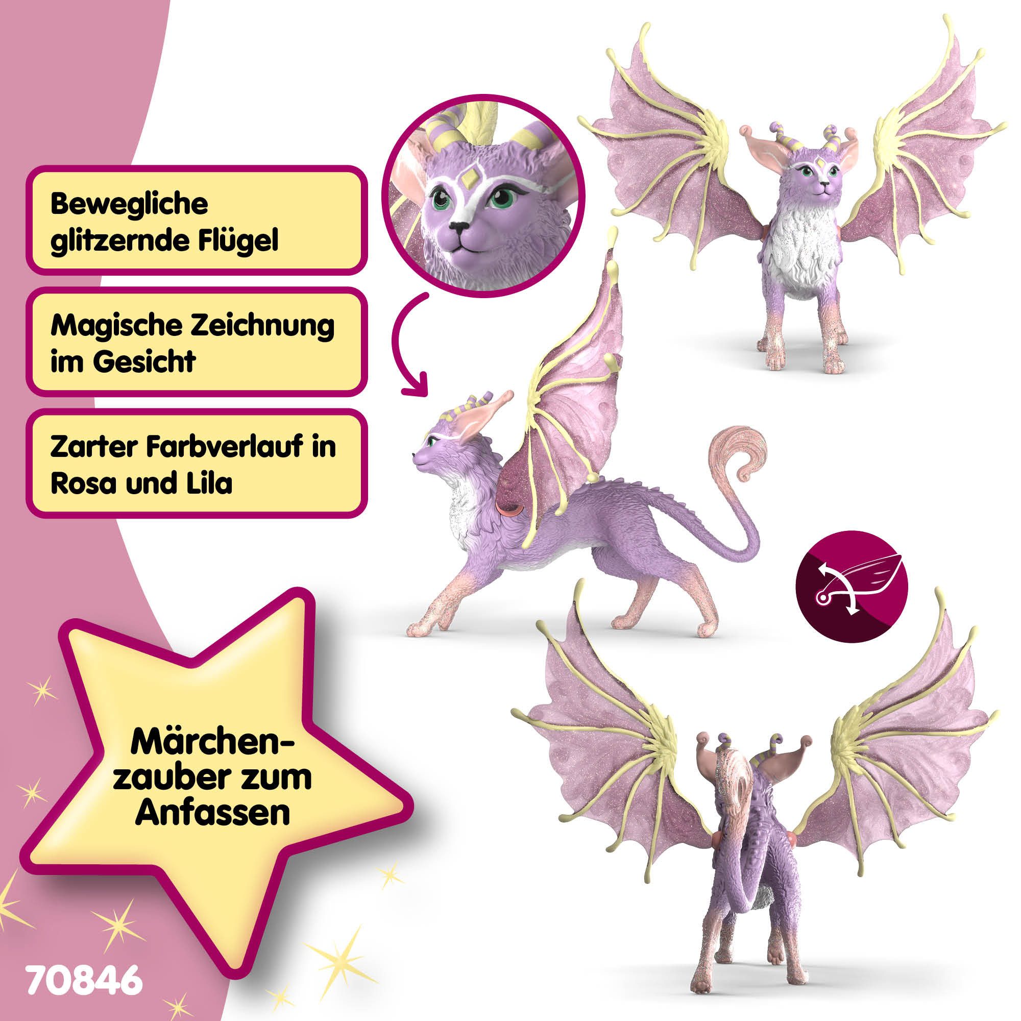 Schleich® Spielfigur BAYALA®, Geflügelter Katzendrache (70846)