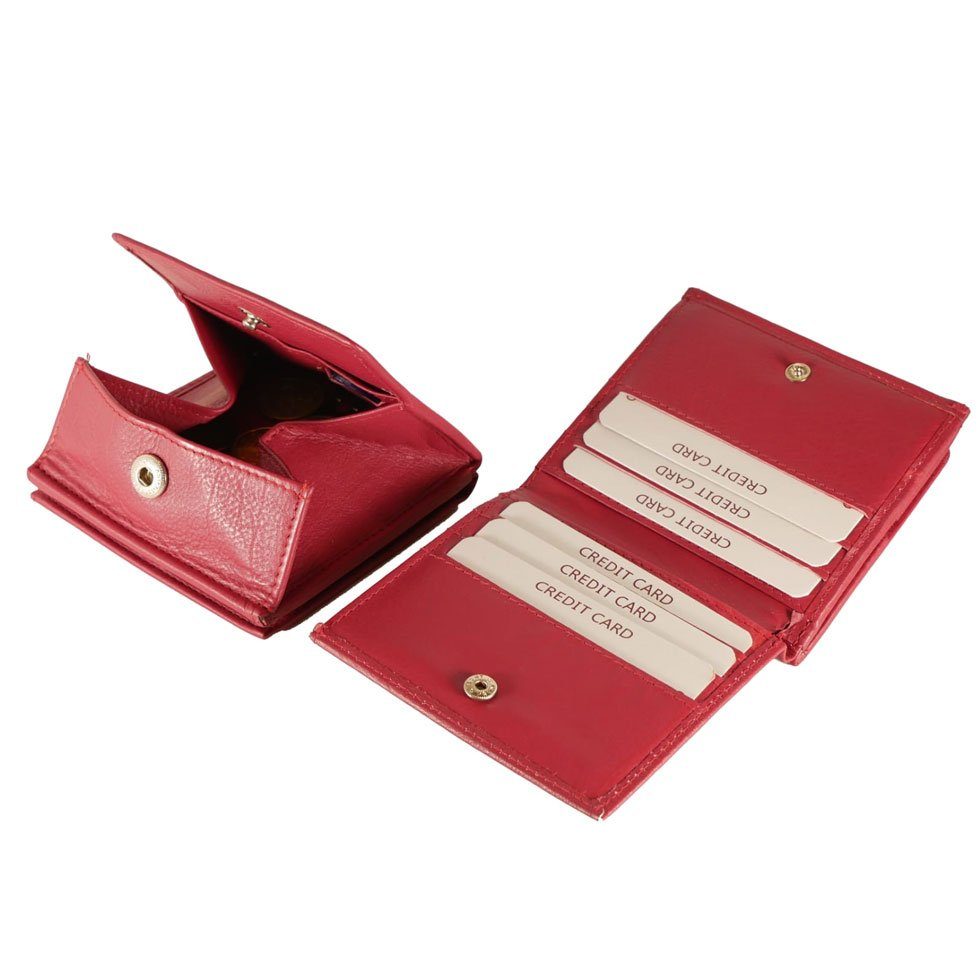 WIENER JOCKEY Kartenfächer RFID-Schutz, Schüttelfach, rot SCHACHTEL, CLUB Geldbörse 6 2 Scheinfächer mit