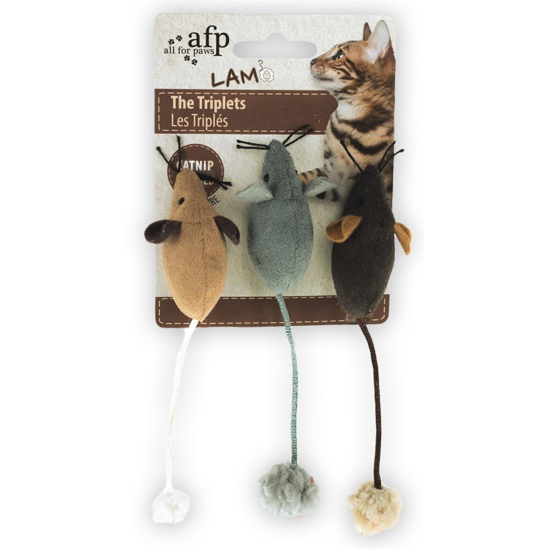 PETGARD Tierkuscheltier Katzenspielzeug Mäuse Spiel, Plüsch, (1-tlg) mäuse Lam - The Triplets - 3er Pack