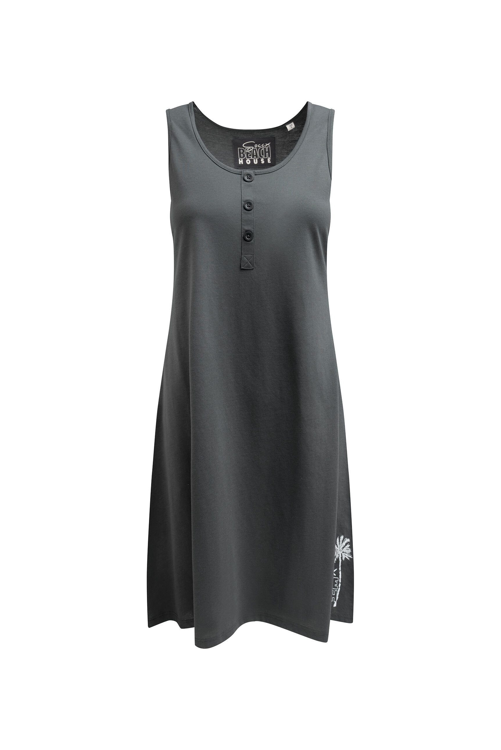 SOCCX Trägerkleid mit abgerundetem Saum