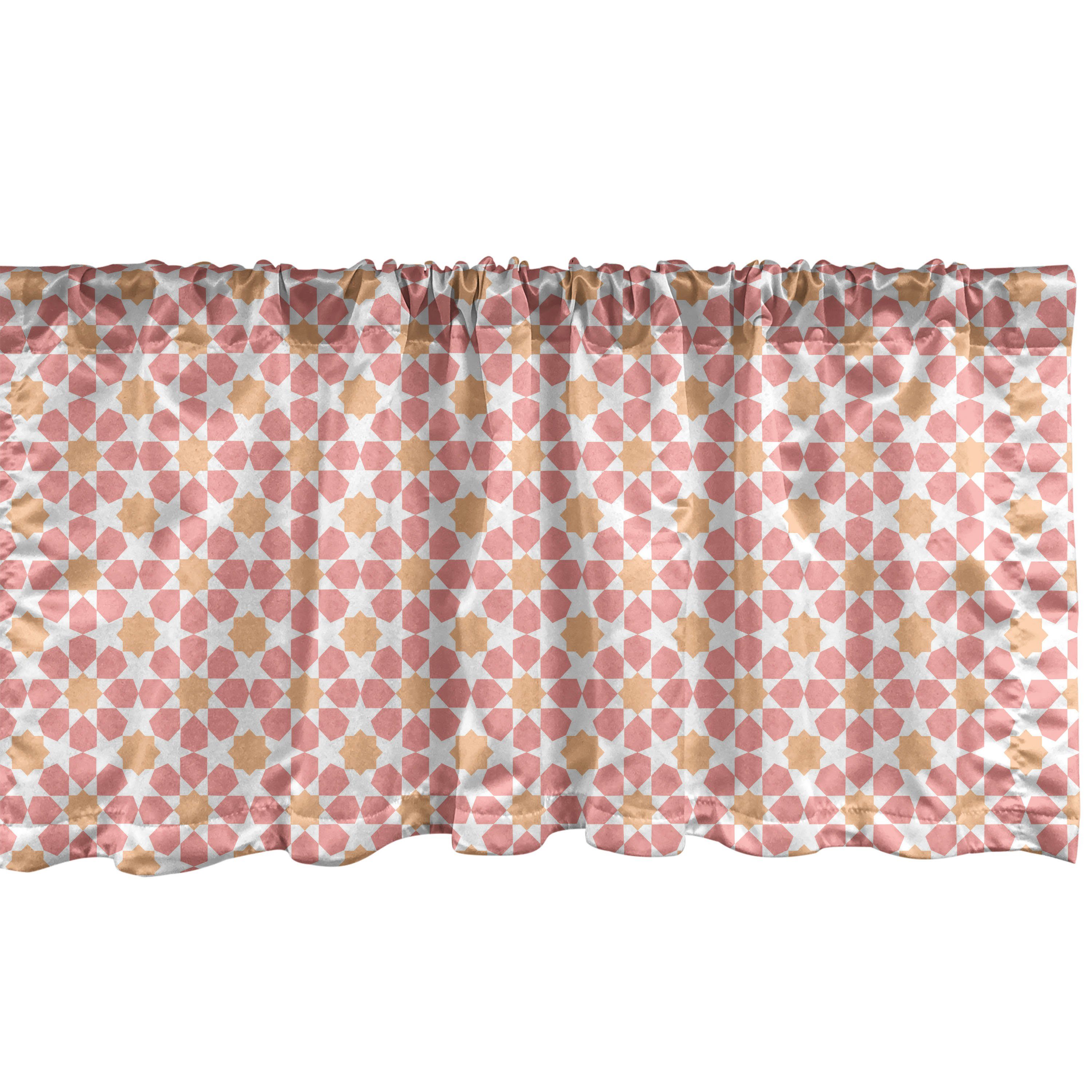 Scheibengardine Vorhang Volant für Küche Schlafzimmer Dekor mit Stangentasche, Abakuhaus, Microfaser, marokkanisch Pastell